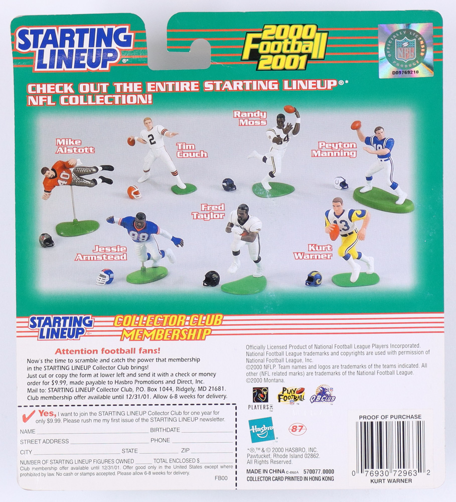 Kurt Warner 2000 Starting Lineup Action Figure with Trading Card at PristineAuction.com Kurt Warner 2000 Starting Lineup Action Figure with Trading Card at PristineAuction.com