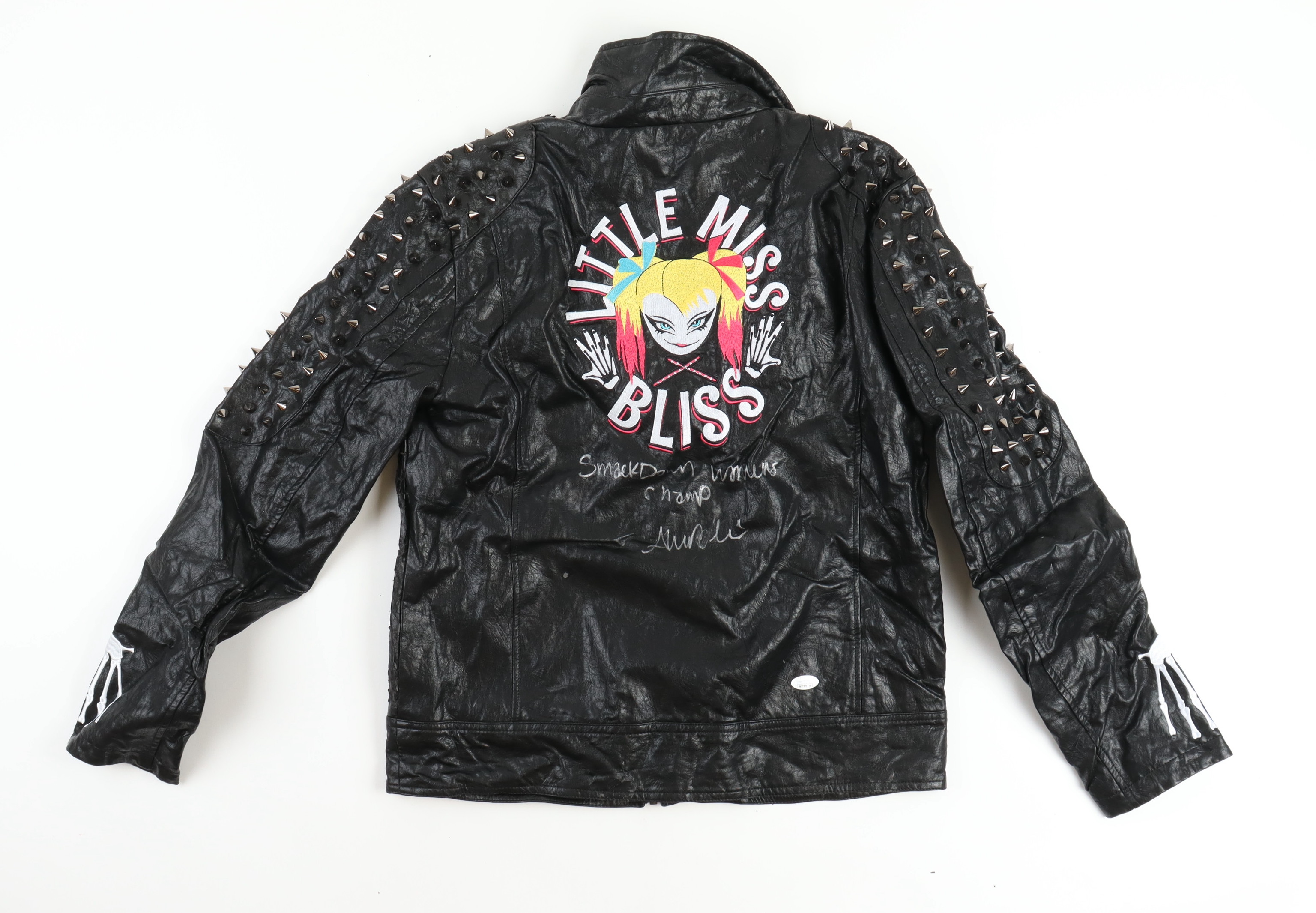 Alexa Bliss Signed "Little Miss Bliss" Custom Leather Jacket Inscribed "SmackDown Women's Champ" (JSA) at PristineAuction.com Alexa Bliss Signed "Little Miss Bliss" Custom Leather Jacket Inscribed "SmackDown Women's Champ" (JSA) at PristineAuction.com