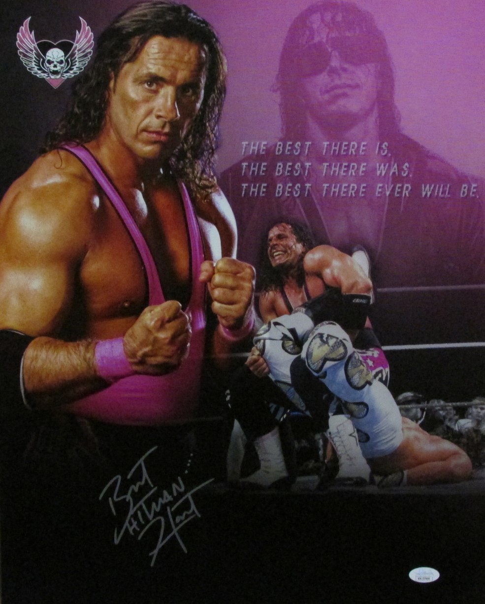 Bret "The Hitman" Hart Signed WWE 16x20 Photo (JSA) at PristineAuction.com Bret "The Hitman" Hart Signed WWE 16x20 Photo (JSA) at PristineAuction.com