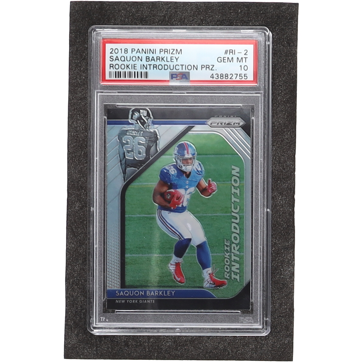 Saquon Barkley 2018 Panini Prizm Rookie Introduction Prizms #2 (PSA 10) at PristineAuction.com Saquon Barkley 2018 Panini Prizm Rookie Introduction Prizms #2 (PSA 10) at PristineAuction.com