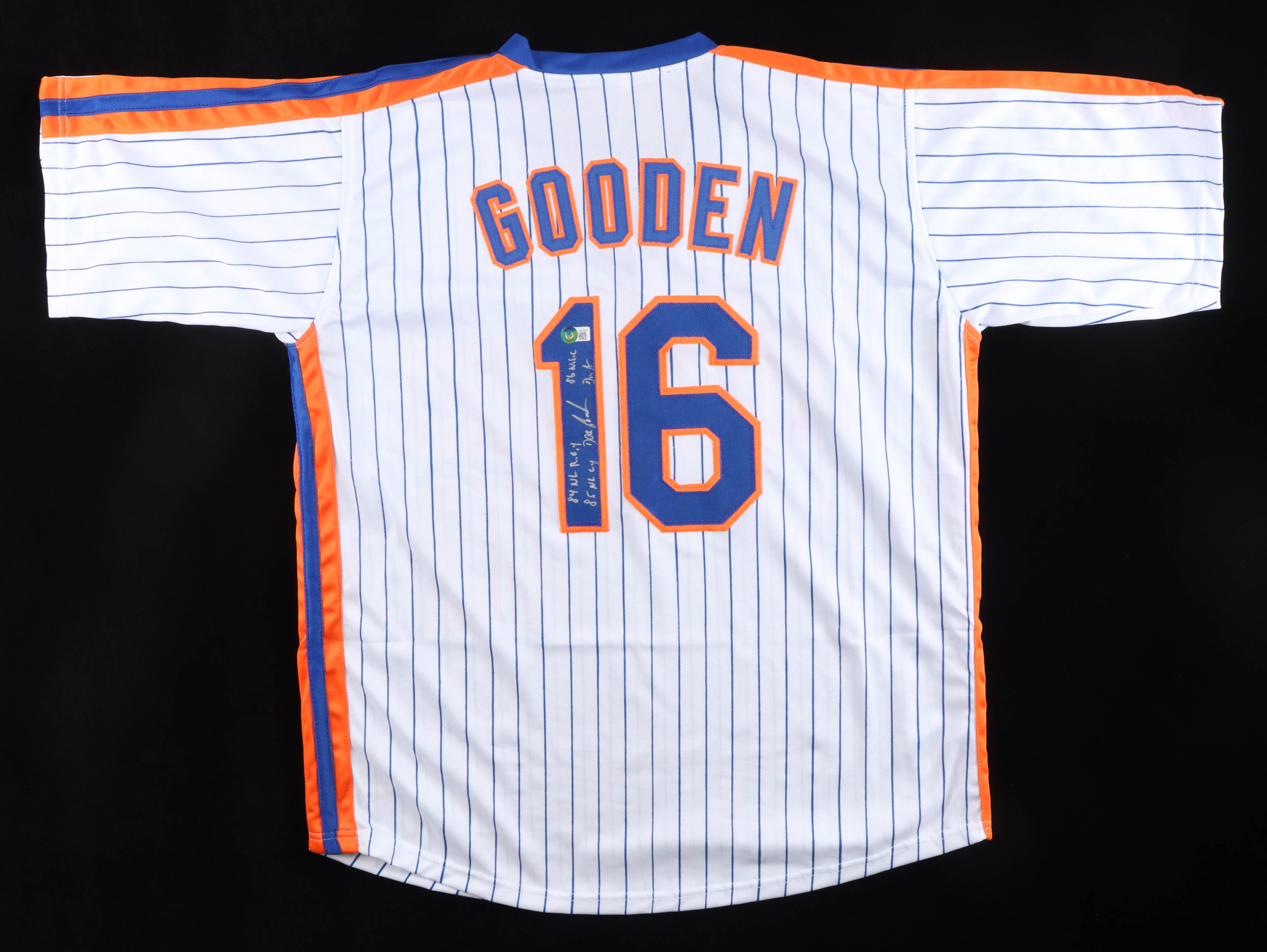 Dwight "Doc" Gooden Signed Jersey Inscribed "86 W.S.C.", "84 NL R.O.Y.", "Dr. K" & "85 CY" (Beckett) at PristineAuction.com Dwight "Doc" Gooden Signed Jersey Inscribed "86 W.S.C.", "84 NL R.O.Y.", "Dr. K" & "85 CY" (Beckett) at PristineAuction.com
