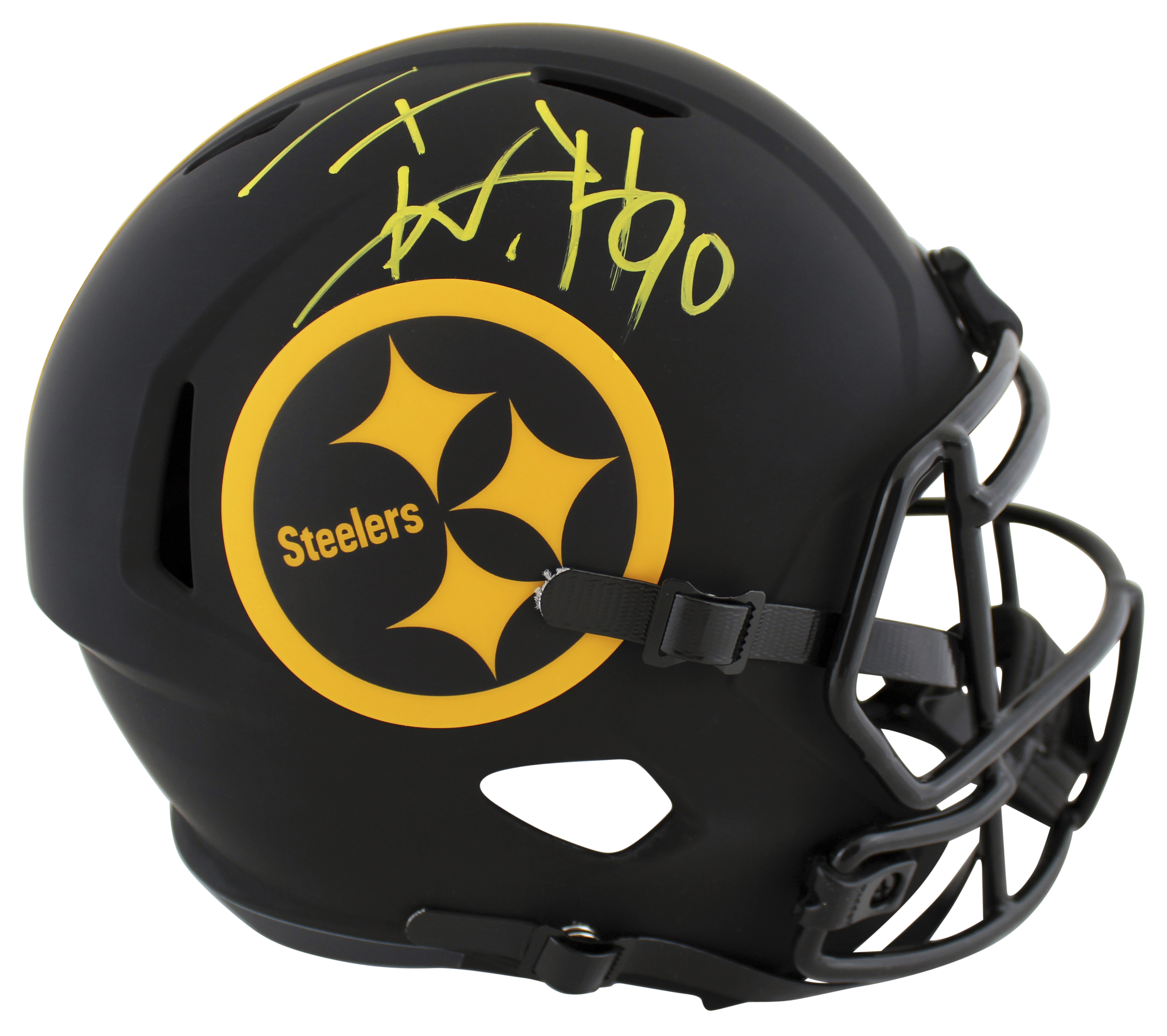 T. J. Watt Signed Steelers Full-Size Eclipse Alternate Speed Helmet (Beckett) at PristineAuction.com T. J. Watt Signed Steelers Full-Size Eclipse Alternate Speed Helmet (Beckett) at PristineAuction.com