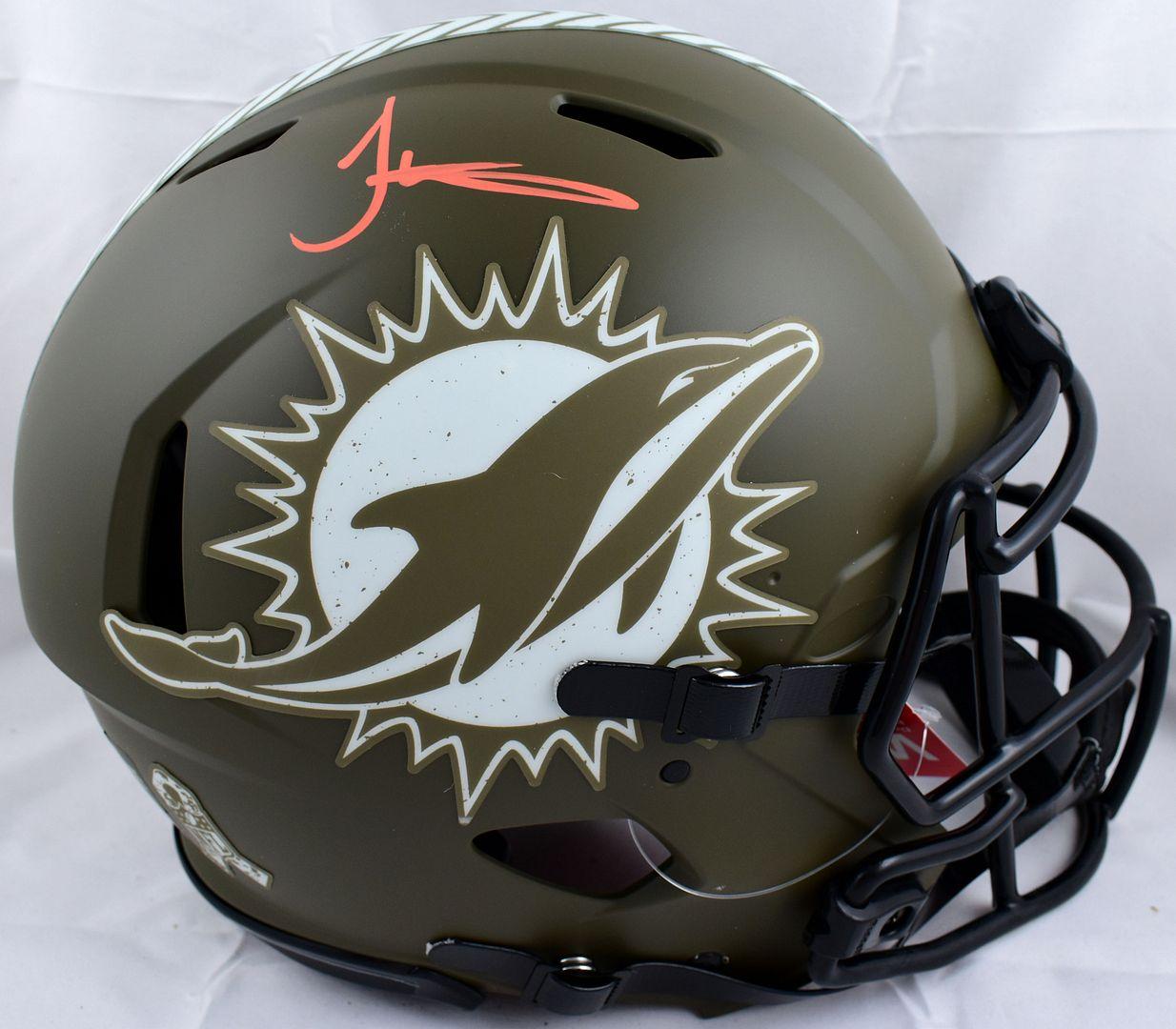 Tyreek Hill Signed Dolphins Salute to Service Full-Size Authentic On-Field Speed Helmet (Beckett) at PristineAuction.com Tyreek Hill Signed Dolphins Salute to Service Full-Size Authentic On-Field Speed Helmet (Beckett) at PristineAuction.com