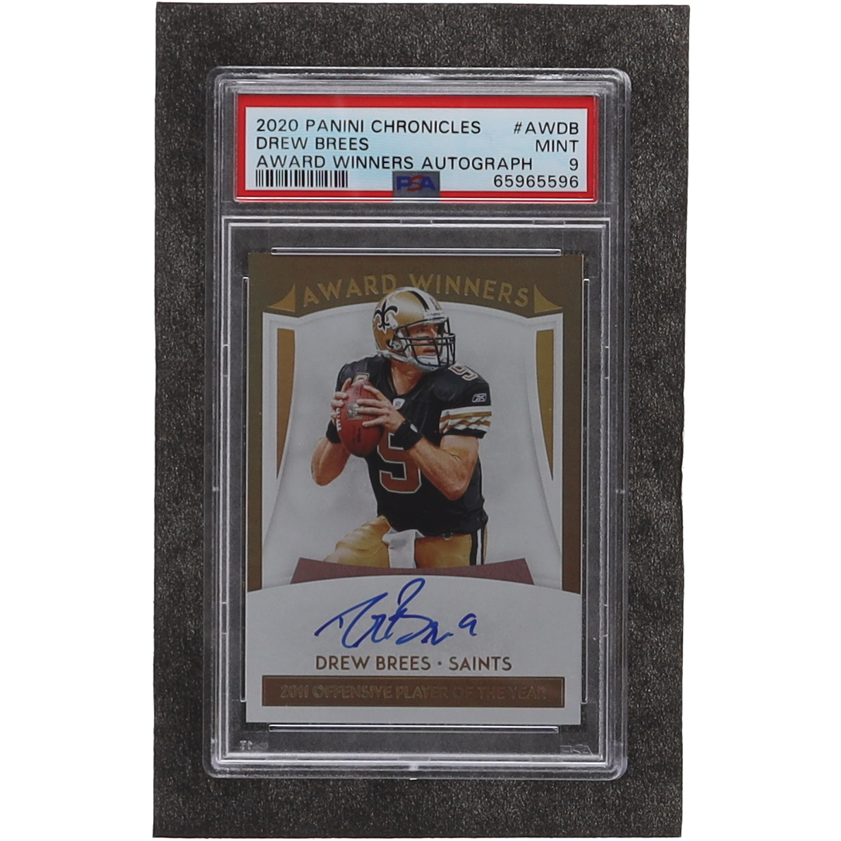Drew Brees 2020 Panini Award Winners Autographs #4 (PSA 9) at PristineAuction.com Drew Brees 2020 Panini Award Winners Autographs #4 (PSA 9) at PristineAuction.com