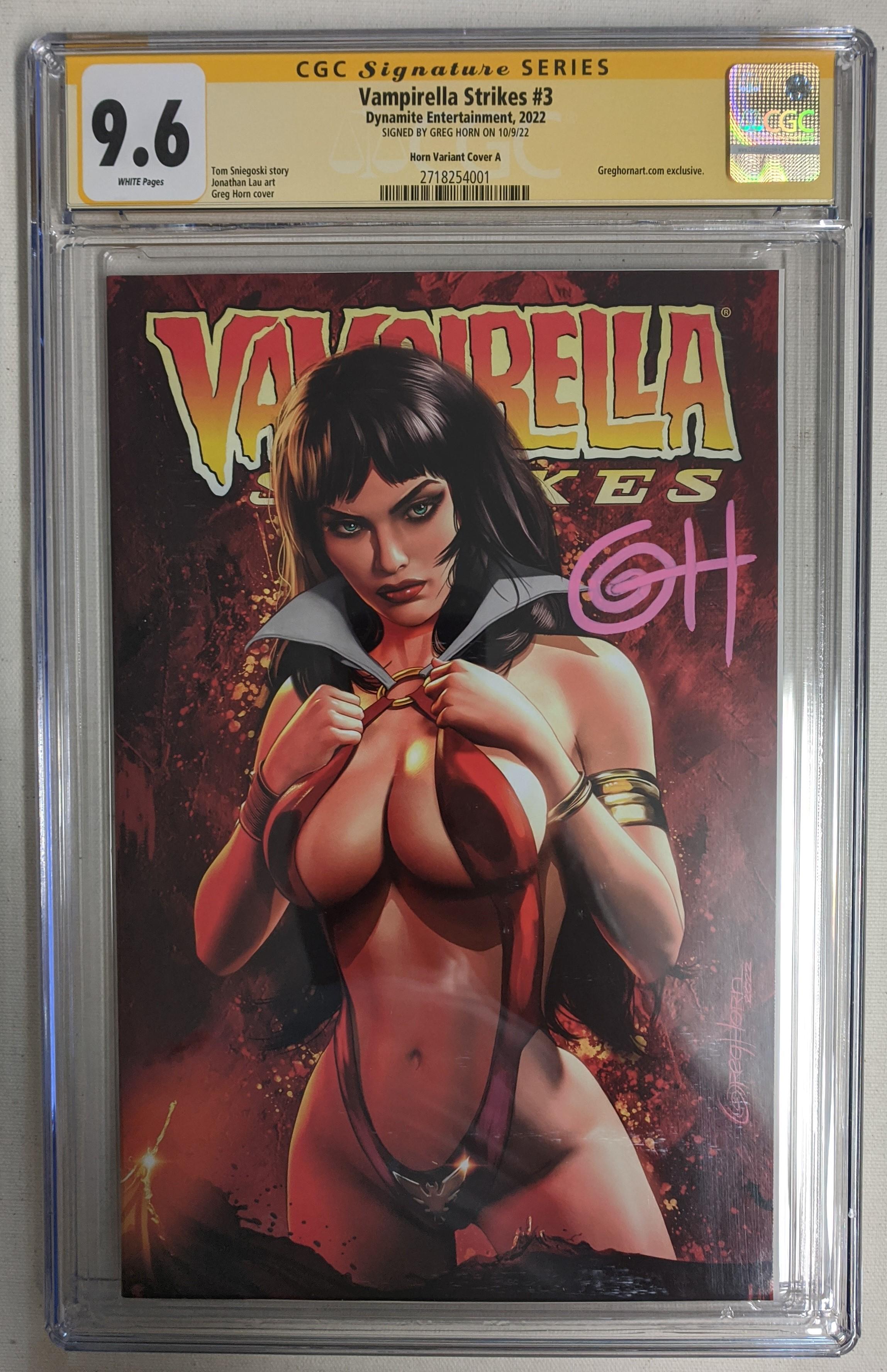 Greg Horn Signed 2022 "Vampirella Strikes" Issue #3 Horn Variant Cover A Dynamite Entertainment Comic Book (CGC 9.6) at PristineAuction.com Greg Horn Signed 2022 "Vampirella Strikes" Issue #3 Horn Variant Cover A Dynamite Entertainment Comic Book (CGC 9.6) at PristineAuction.com