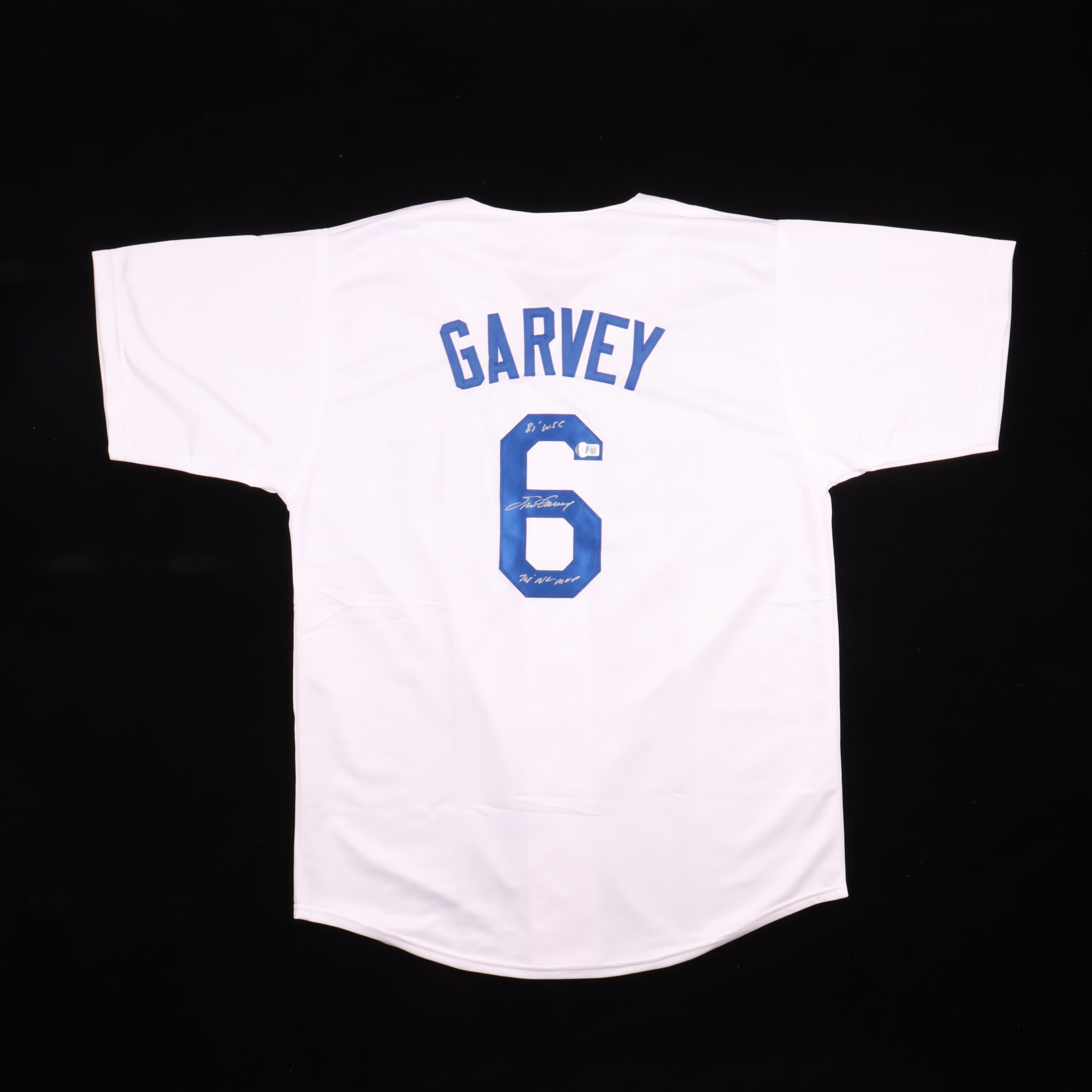 Steve Garvey Signed Jersey Inscribed "81 WSC" & "74 NL MVP" (Beckett) at PristineAuction.com Steve Garvey Signed Jersey Inscribed "81 WSC" & "74 NL MVP" (Beckett) at PristineAuction.com