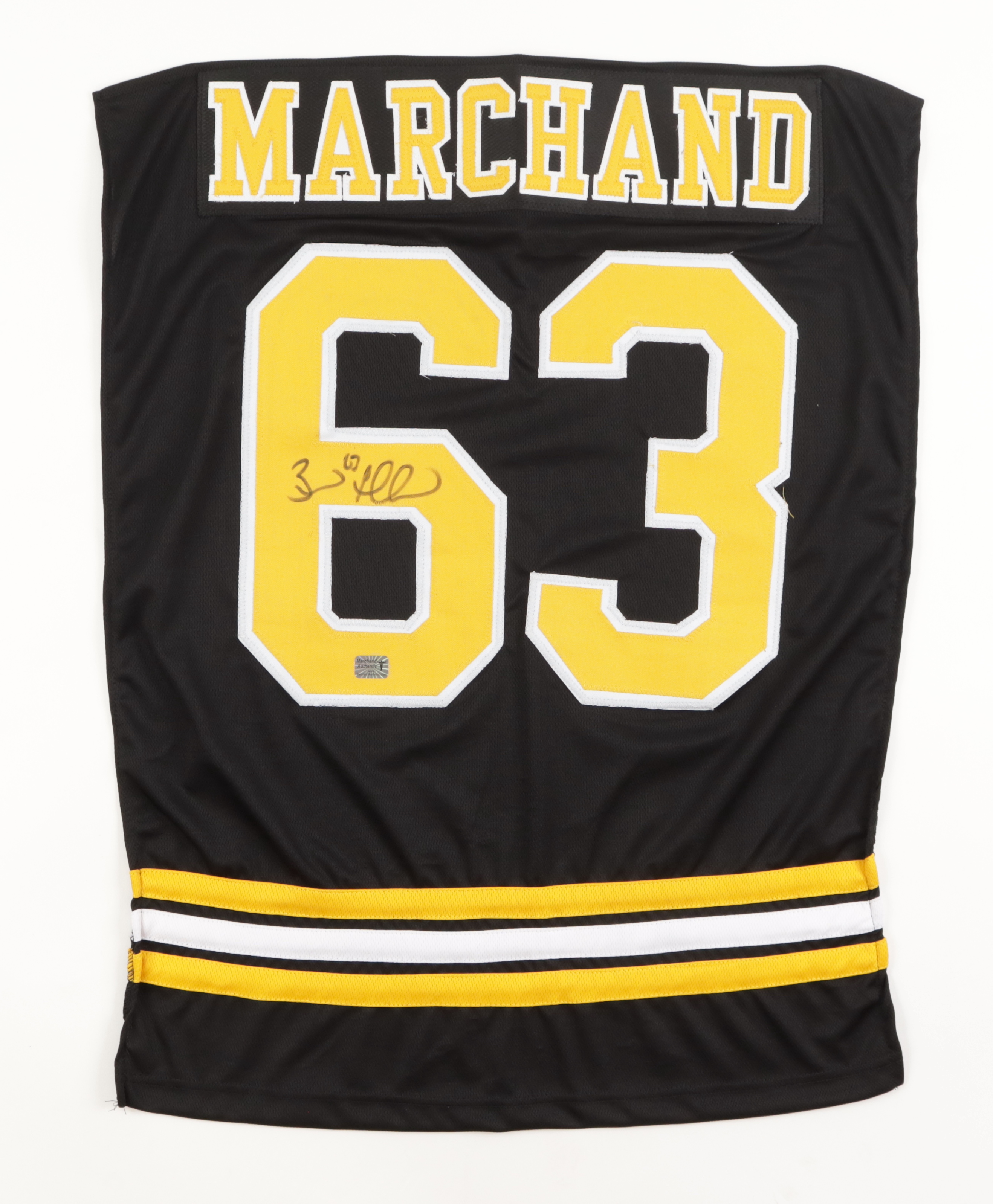 Brad Marchand Signed #63 Jersey Swatch (Marchand) at PristineAuction.com Brad Marchand Signed #63 Jersey Swatch (Marchand) at PristineAuction.com