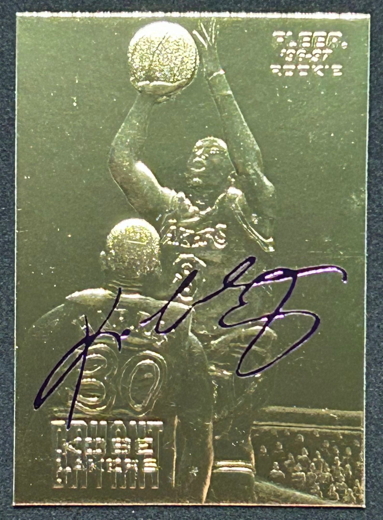 Kobe Bryant 1996-97 Fleer Purple Signature 23KT Gold RC #43845 at PristineAuction.com Kobe Bryant 1996-97 Fleer Purple Signature 23KT Gold RC #43845 at PristineAuction.com