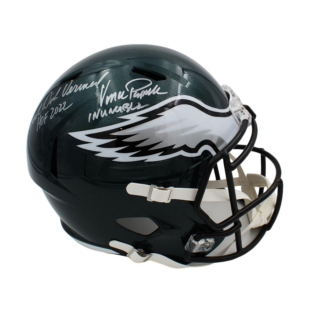 Vince Papale & Dick Vermeil Signed Eagles FullSize Speed Helmet