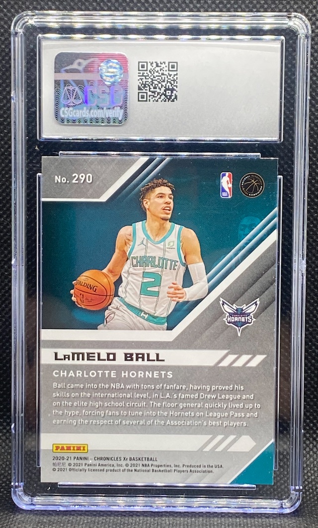 LaMelo Ball 2020-21 Panini Chronicles Pink #290 XR (CSG 9.5) at PristineAuction.com LaMelo Ball 2020-21 Panini Chronicles Pink #290 XR (CSG 9.5) at PristineAuction.com