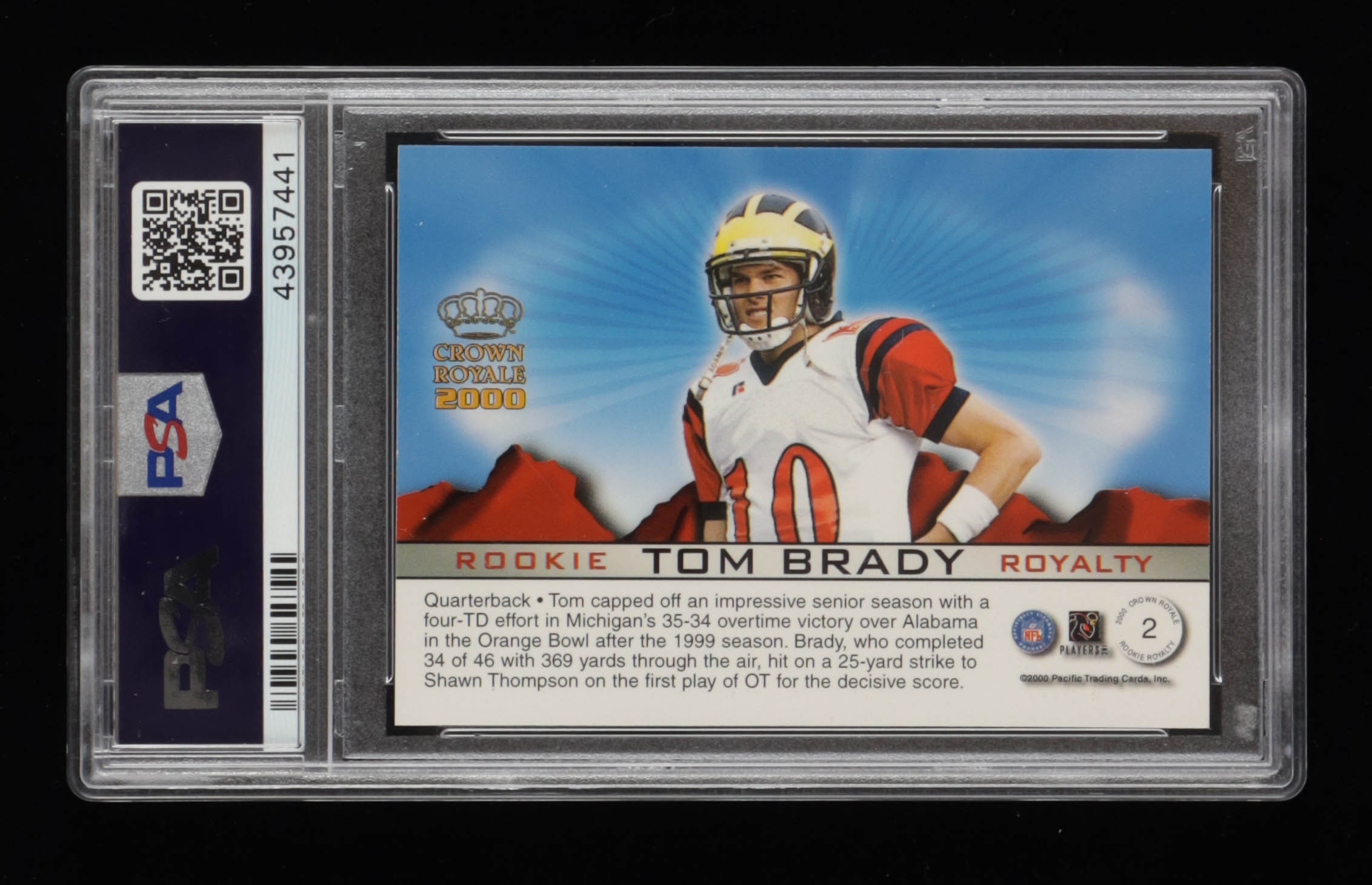 Tom Brady 2000 Crown Royale Rookie Royalty #2 (PSA 9) at PristineAuction.com Tom Brady 2000 Crown Royale Rookie Royalty #2 (PSA 9) at PristineAuction.com