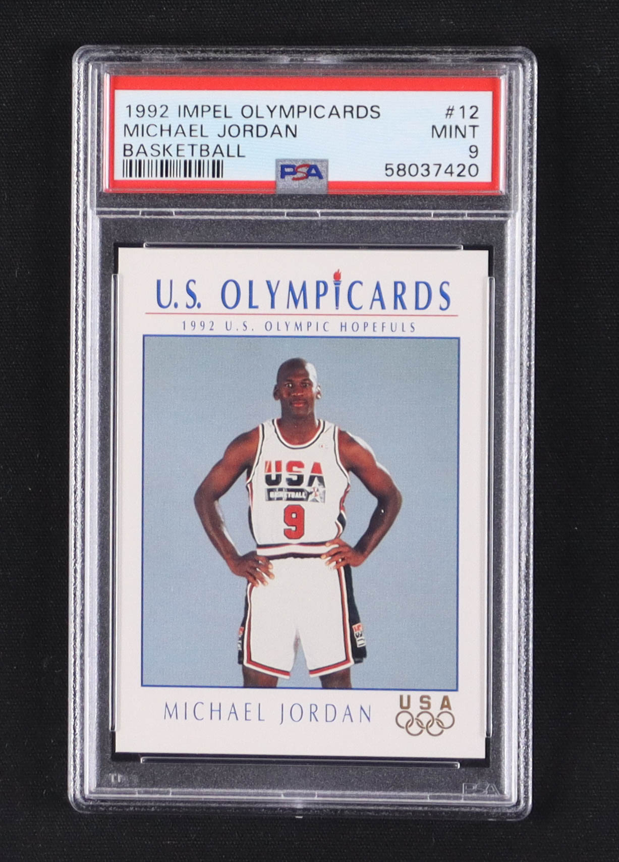 Michael Jordan 1992 Impel U.S. Olympic Hopefuls #12 BK (PSA 9) at PristineAuction.com Michael Jordan 1992 Impel U.S. Olympic Hopefuls #12 BK (PSA 9) at PristineAuction.com
