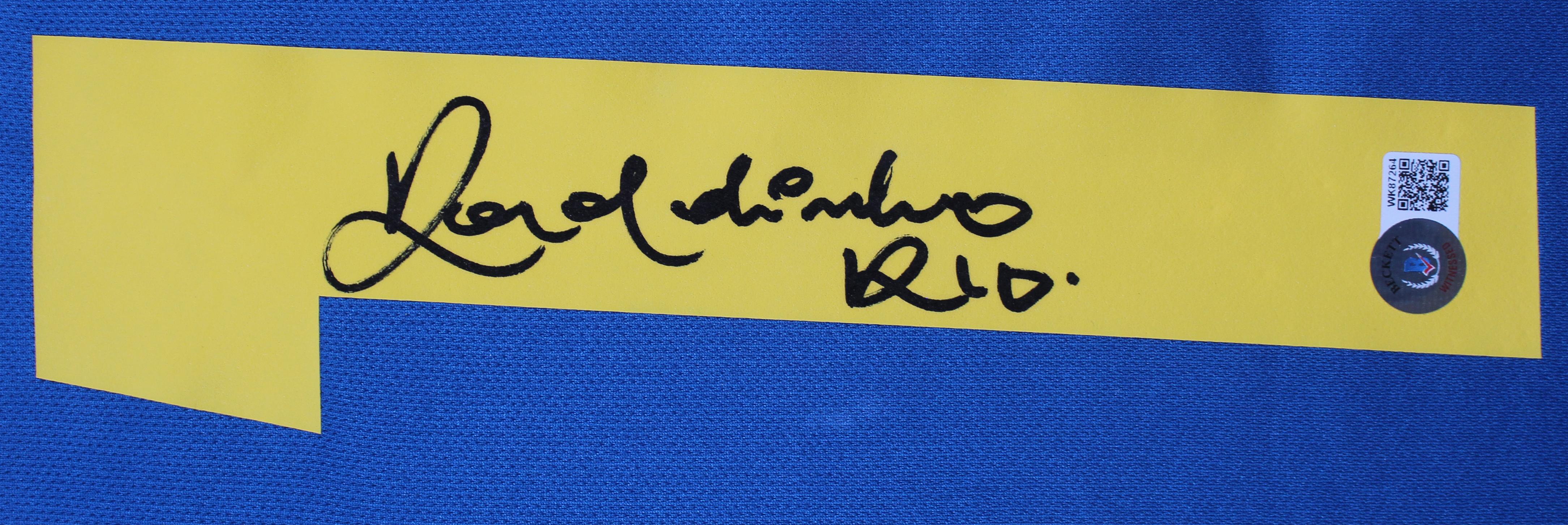 Ronaldinho Signed Custom Framed Jersey Display (Beckett) at PristineAuction.com Ronaldinho Signed Custom Framed Jersey Display (Beckett) at PristineAuction.com
