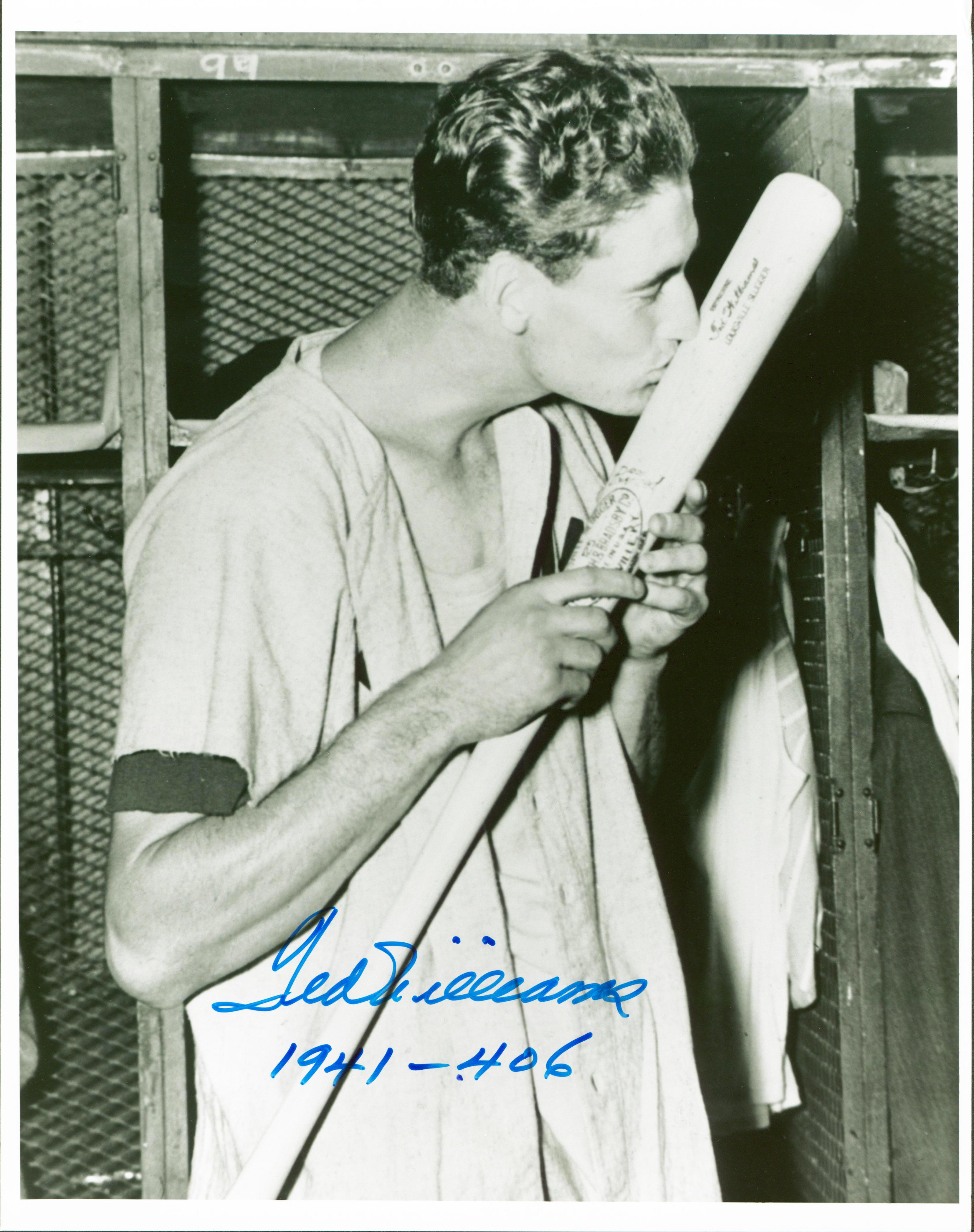 Ted Williams Signed 11x14 Photo Inscribed "1941 - .406" (Beckett) at PristineAuction.com Ted Williams Signed 11x14 Photo Inscribed "1941 - .406" (Beckett) at PristineAuction.com