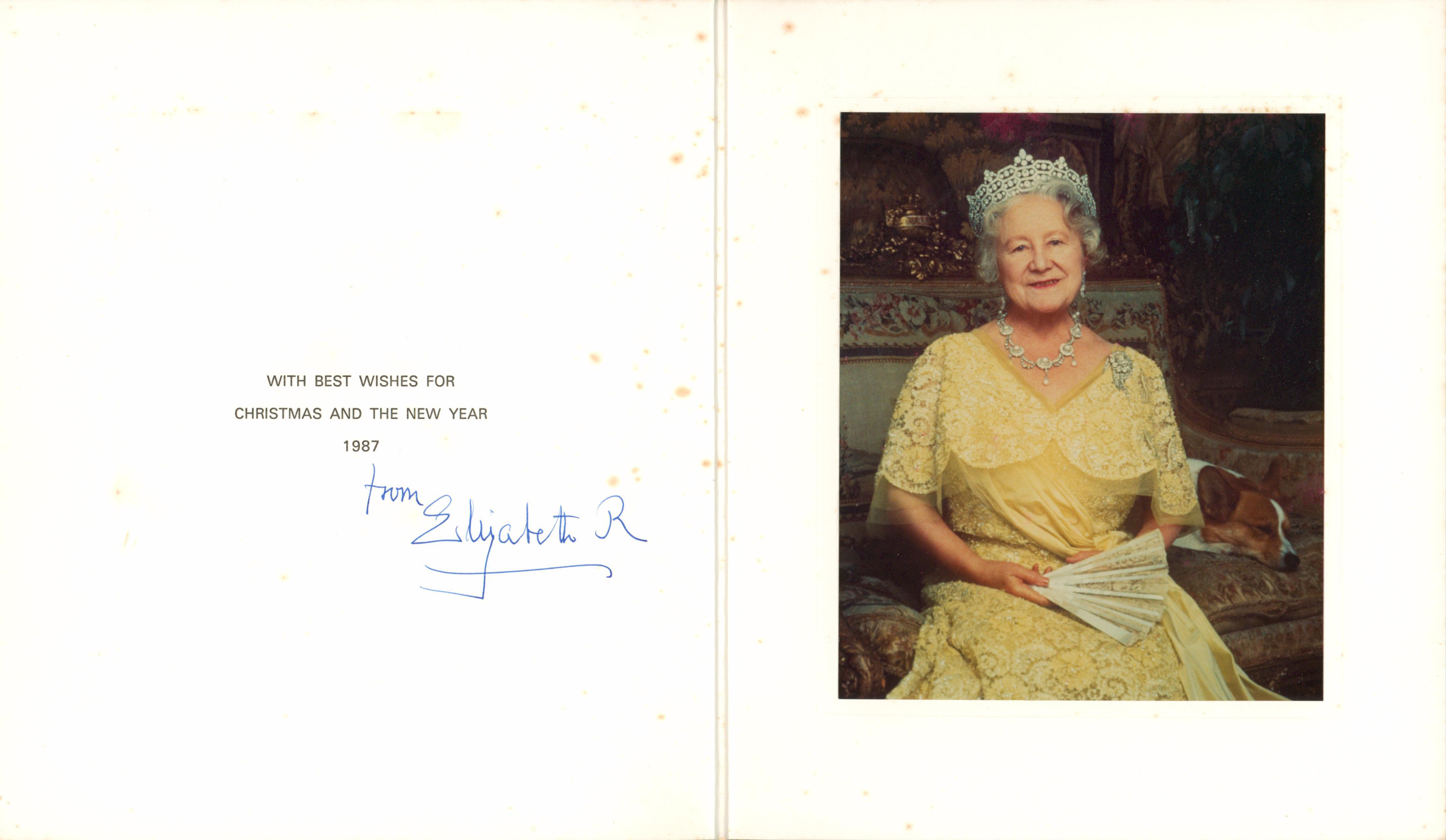 Queen Elizabeth The Queen Mother Signed 8.5x14.75 Greeting Card (Beckett) at PristineAuction.com Queen Elizabeth The Queen Mother Signed 8.5x14.75 Greeting Card (Beckett) at PristineAuction.com