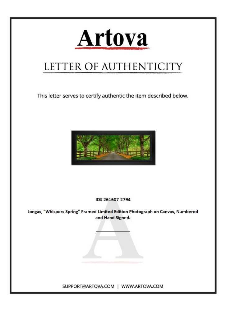 "Whispers Spring" LE 20x44 Custom Framed Giclee on Canvas by Jongas (Artova) at PristineAuction.com "Whispers Spring" LE 20x44 Custom Framed Giclee on Canvas by Jongas (Artova) at PristineAuction.com