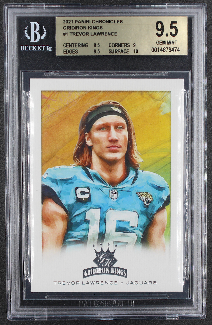 Trevor Lawrence 2021 Donruss Rookie Gridiron Kings #1 RC (BGS 9.5) at PristineAuction.com Trevor Lawrence 2021 Donruss Rookie Gridiron Kings #1 RC (BGS 9.5) at PristineAuction.com
