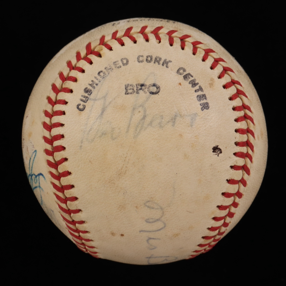 "Mrs. Babe Ruth & MLB Alumni" Babe Ruth League Basseball Signed by (4
