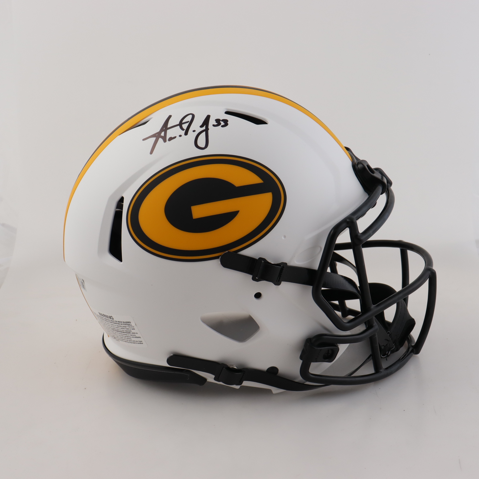 Aaron Jones Signed Packers Full-Size Authentic On-Field Lunar Eclipse Alternate Speed Helmet (Beckett) at PristineAuction.com Aaron Jones Signed Packers Full-Size Authentic On-Field Lunar Eclipse Alternate Speed Helmet (Beckett) at PristineAuction.com