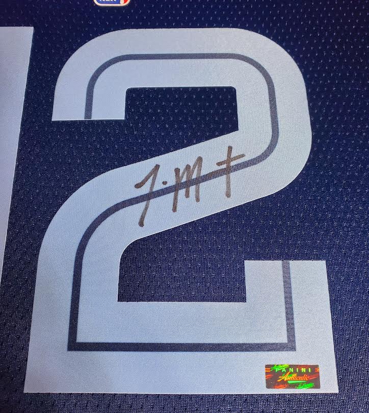 Ja Morant Signed Grizzlies 33x42 Custom Framed Jersey Display with LED Backlit Display with 2019 Panini Prizm Fireworks #28 & 2019 Panini Mosaic #274 (Panini) at PristineAuction.com Ja Morant Signed Grizzlies 33x42 Custom Framed Jersey Display with LED Backlit Display with 2019 Panini Prizm Fireworks #28 & 2019 Panini Mosaic #274 (Panini) at PristineAuction.com