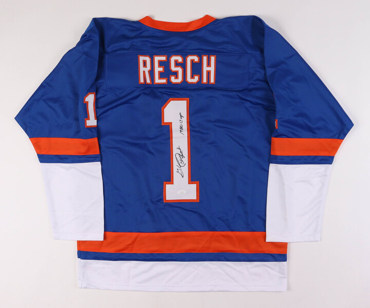 Chico Resch Signed Jersey Inscribed "1980 Cup" (JSA) at PristineAuction.com Chico Resch Signed Jersey Inscribed "1980 Cup" (JSA) at PristineAuction.com