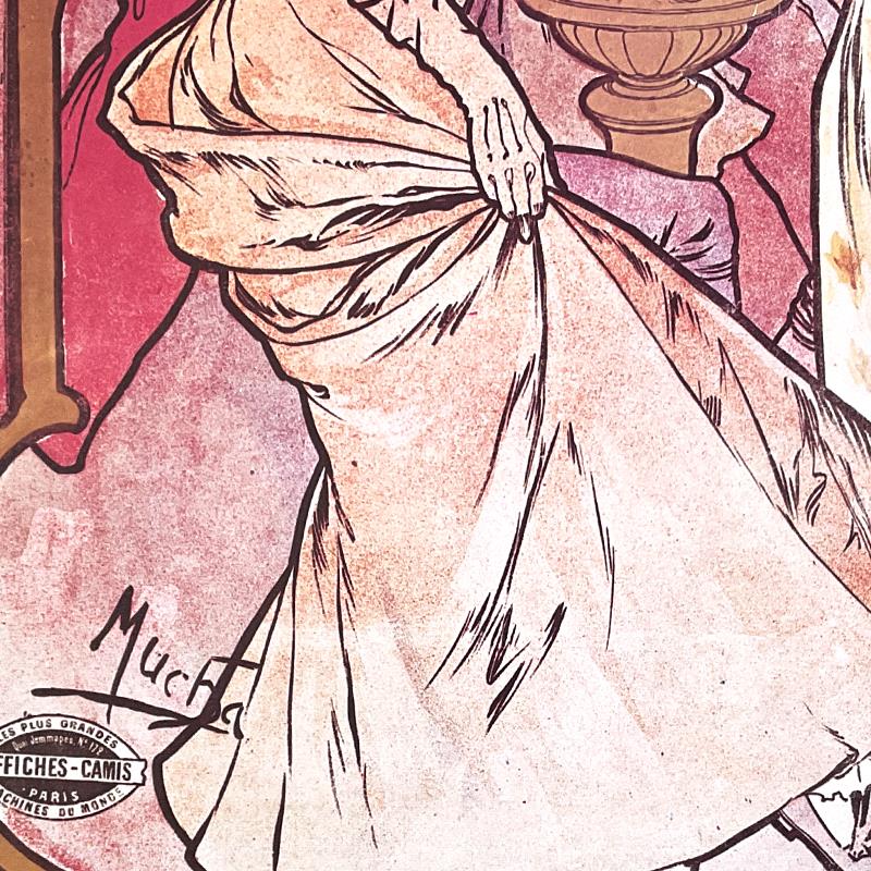 "Theatre de la Renaissance" 29x24 Lithographic Poster by Alphonse Mucha at PristineAuction.com "Theatre de la Renaissance" 29x24 Lithographic Poster by Alphonse Mucha at PristineAuction.com