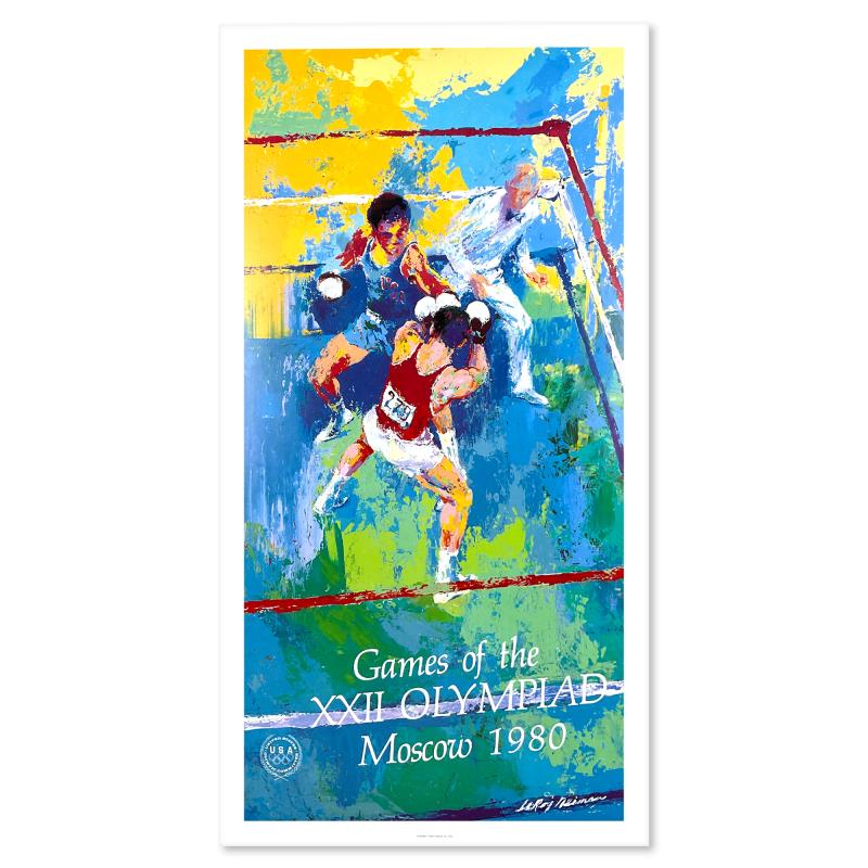 Leroy Neiman "Games of the XXII Olympiad, Moscow 1980" 20x39 Offset Lithographic Poster with Plate Signature at PristineAuction.com Leroy Neiman "Games of the XXII Olympiad, Moscow 1980" 20x39 Offset Lithographic Poster with Plate Signature at PristineAuction.com