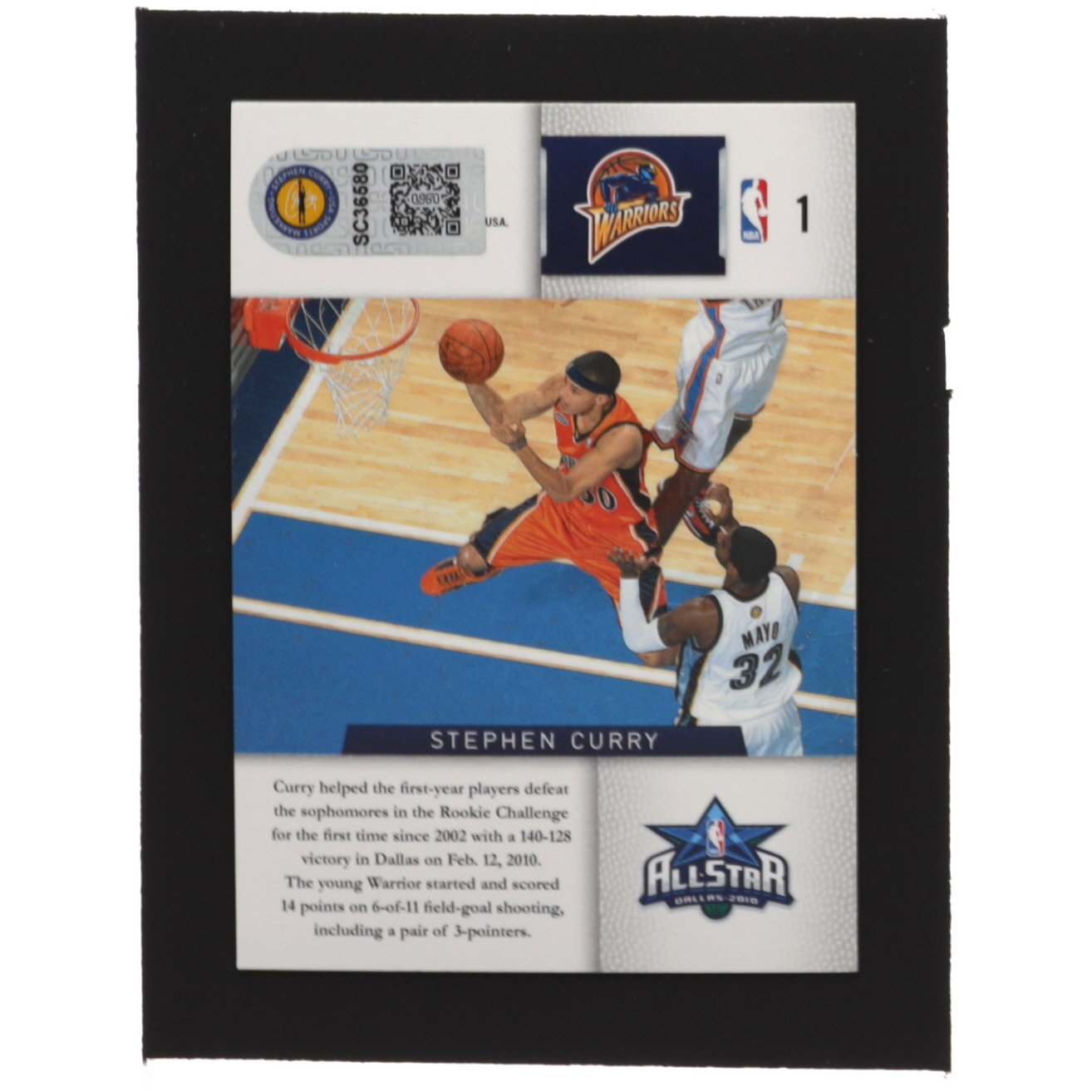 Stephen Curry Signed 2009-10 Panini Season Update Rookie Challenge #1 RC (Curry) at PristineAuction.com Stephen Curry Signed 2009-10 Panini Season Update Rookie Challenge #1 RC (Curry) at PristineAuction.com