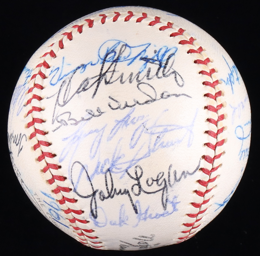 ONL Baseball Team-Signed by (21) of the 1961 Pittsburgh Pirates with Bob Friend, Don Leppert, Earl Francis, Dick Schofield (Beckett) at PristineAuction.com ONL Baseball Team-Signed by (21) of the 1961 Pittsburgh Pirates with Bob Friend, Don Leppert, Earl Francis, Dick Schofield (Beckett) at PristineAuction.com
