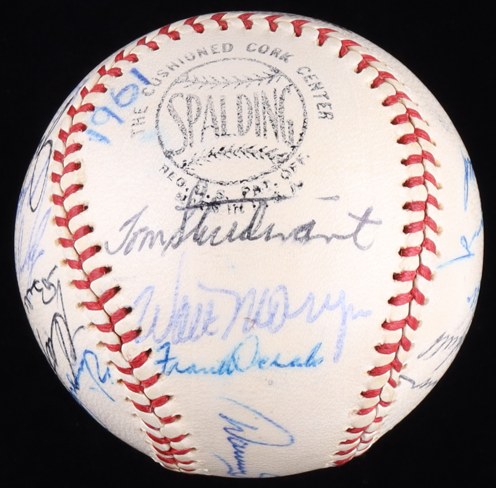 ONL Baseball Team-Signed by (21) of the 1961 Pittsburgh Pirates with Bob Friend, Don Leppert, Earl Francis, Dick Schofield (Beckett) at PristineAuction.com ONL Baseball Team-Signed by (21) of the 1961 Pittsburgh Pirates with Bob Friend, Don Leppert, Earl Francis, Dick Schofield (Beckett) at PristineAuction.com