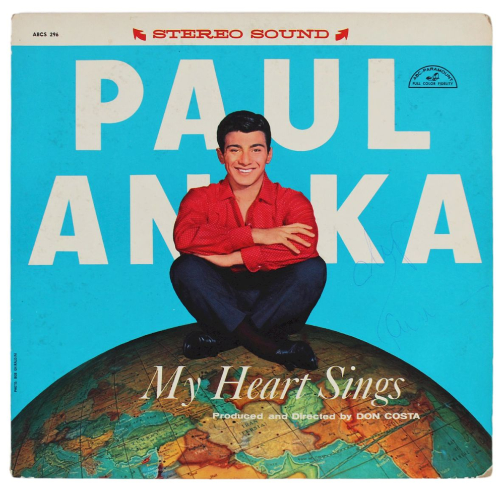Paul Anka Signed "My Heart Sings" Album Cover (Beckett) Pristine Auction