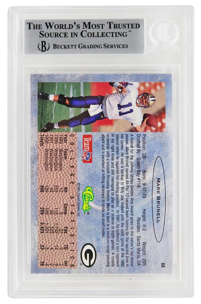 Mark Brunell Signed 1993 Classic #88 RC (Beckett) at PristineAuction.com Mark Brunell Signed 1993 Classic #88 RC (Beckett) at PristineAuction.com