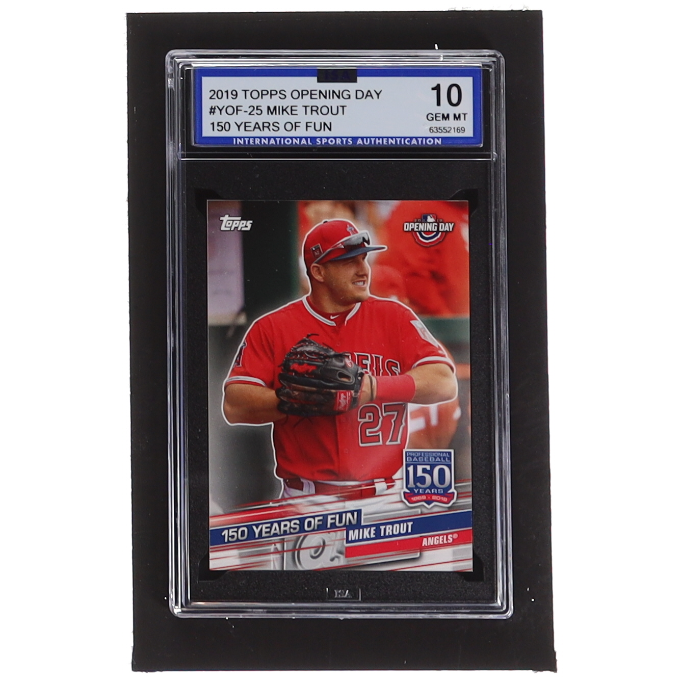 Mike Trout 2019 Topps Opening Day 150 Years of Fun #YOF25 (ISA 10) at PristineAuction.com Mike Trout 2019 Topps Opening Day 150 Years of Fun #YOF25 (ISA 10) at PristineAuction.com