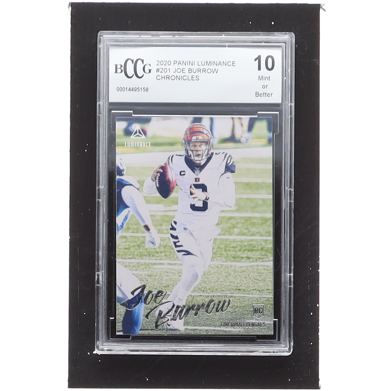 Joe Burrow 2020 Panini Luminance #201 RC (BCCG 10) at PristineAuction.com Joe Burrow 2020 Panini Luminance #201 RC (BCCG 10) at PristineAuction.com