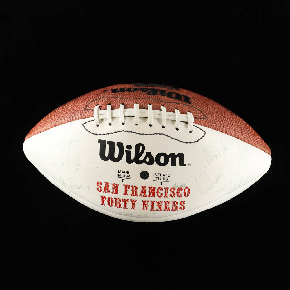 1990 49ers Team-Signed Logo Football Signed By (42) with Joe Montana, Jerry Rice, Ronnie Lott, Roger Craig (JSA) at PristineAuction.com 1990 49ers Team-Signed Logo Football Signed By (42) with Joe Montana, Jerry Rice, Ronnie Lott, Roger Craig (JSA) at PristineAuction.com