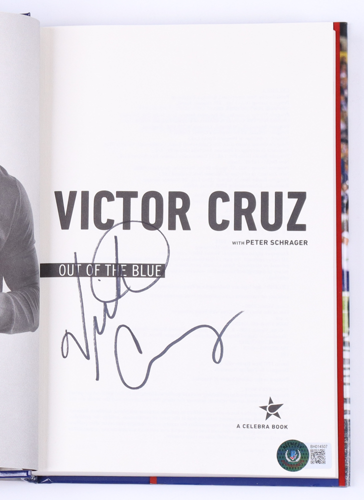 Victor Cruz Signed "Out of The Blue" Hardcover Book (Beckett) at PristineAuction.com Victor Cruz Signed "Out of The Blue" Hardcover Book (Beckett) at PristineAuction.com