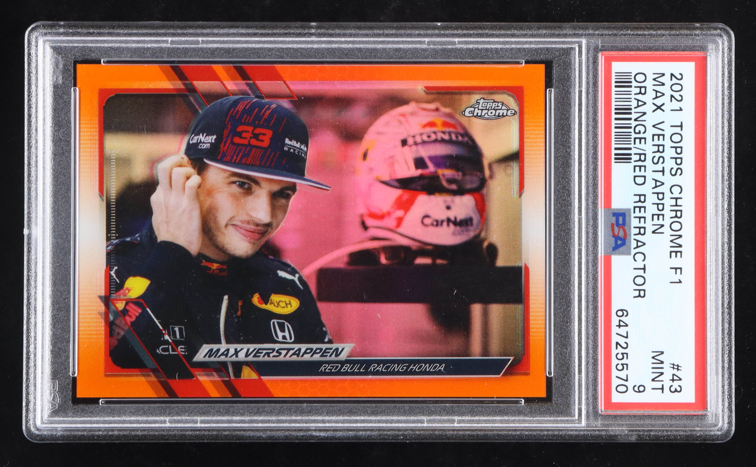 Max Verstappen 2021 Topps Chrome Formula 1 Orange Red Refractors #43 at PristineAuction.com Max Verstappen 2021 Topps Chrome Formula 1 Orange Red Refractors #43 at PristineAuction.com