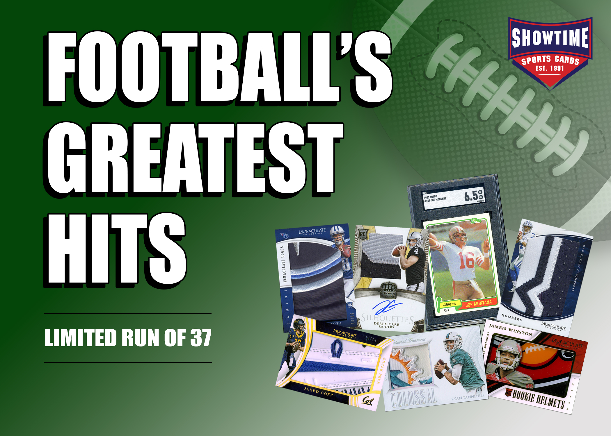 Showtime Cards Big Hits Football Mystery Box - Only 37 Boxes Made! at PristineAuction.com Showtime Cards Big Hits Football Mystery Box - Only 37 Boxes Made! at PristineAuction.com