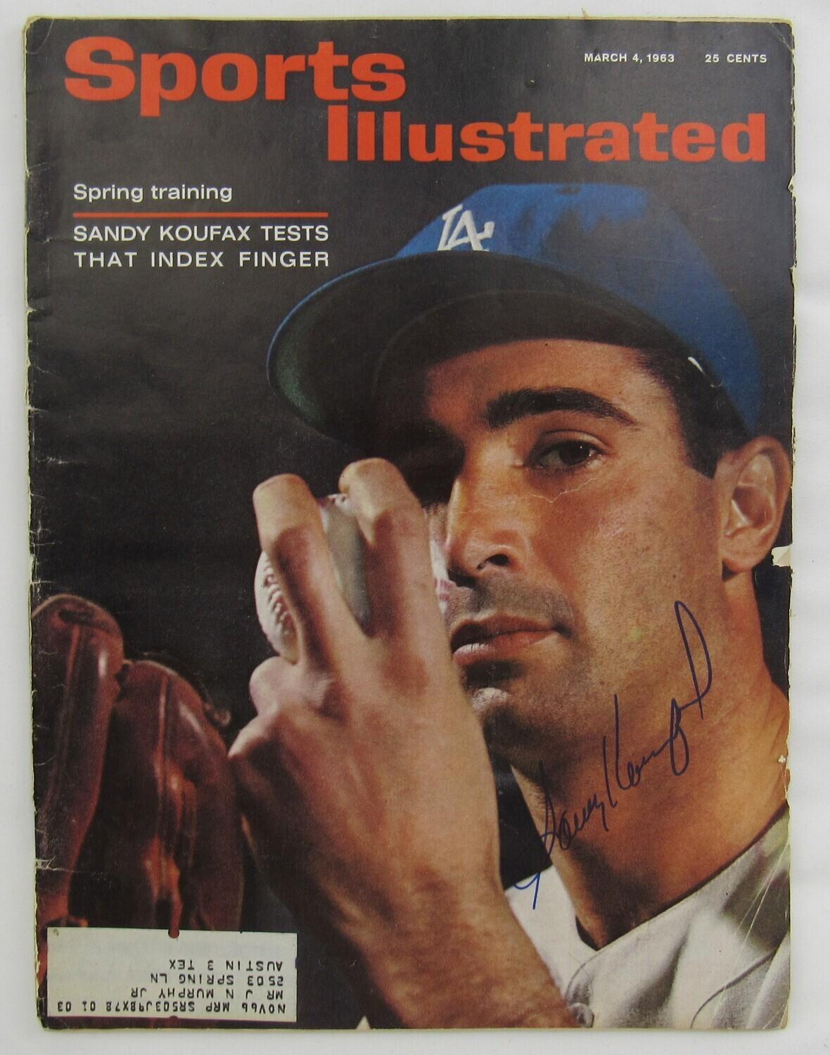 Sandy Koufax Signed 1963 Sports Illustrated Magazine (JSA) at PristineAuction.com Sandy Koufax Signed 1963 Sports Illustrated Magazine (JSA) at PristineAuction.com