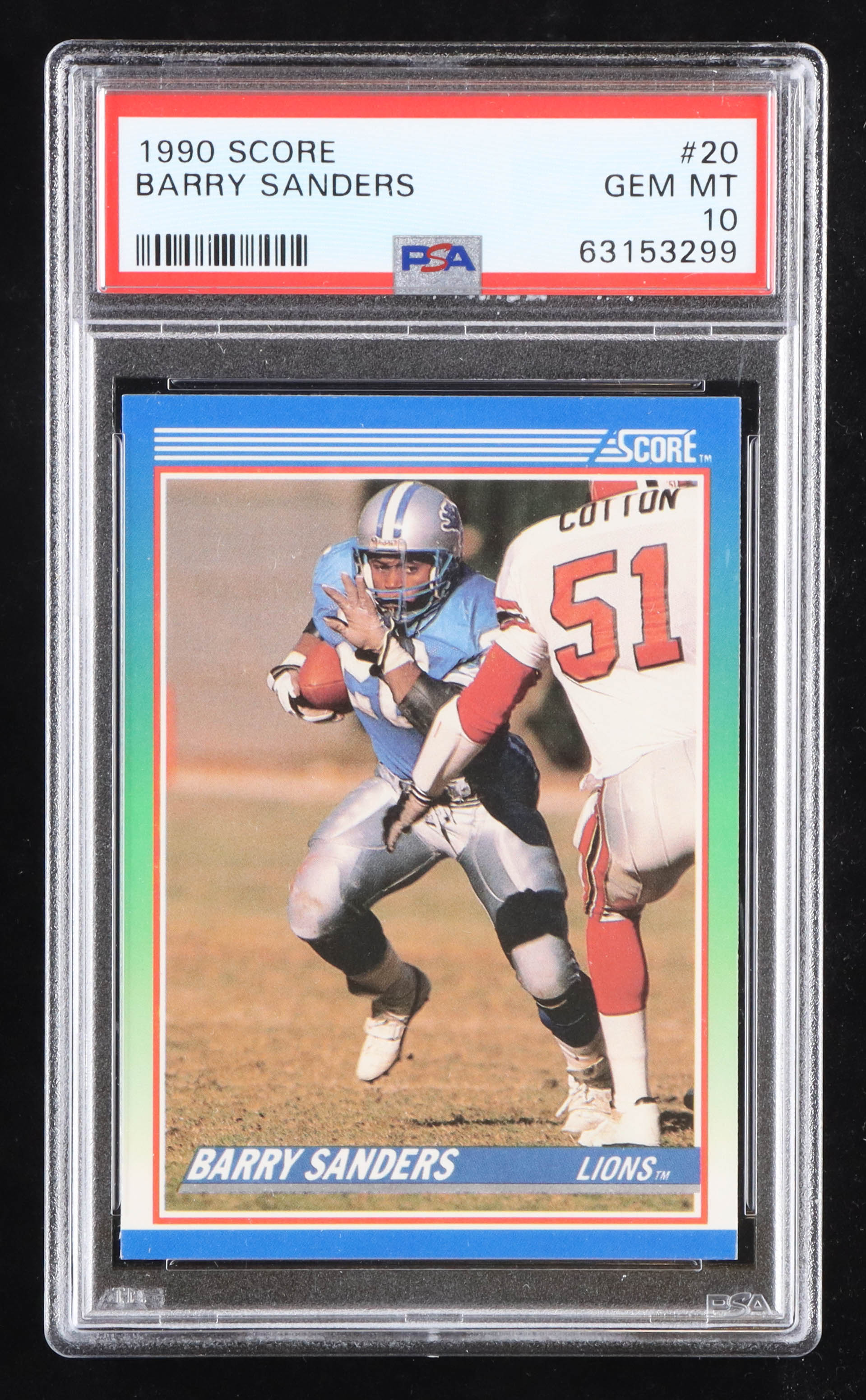Barry Sanders 1990 Score #20 (PSA 10) at PristineAuction.com Barry Sanders 1990 Score #20 (PSA 10) at PristineAuction.com