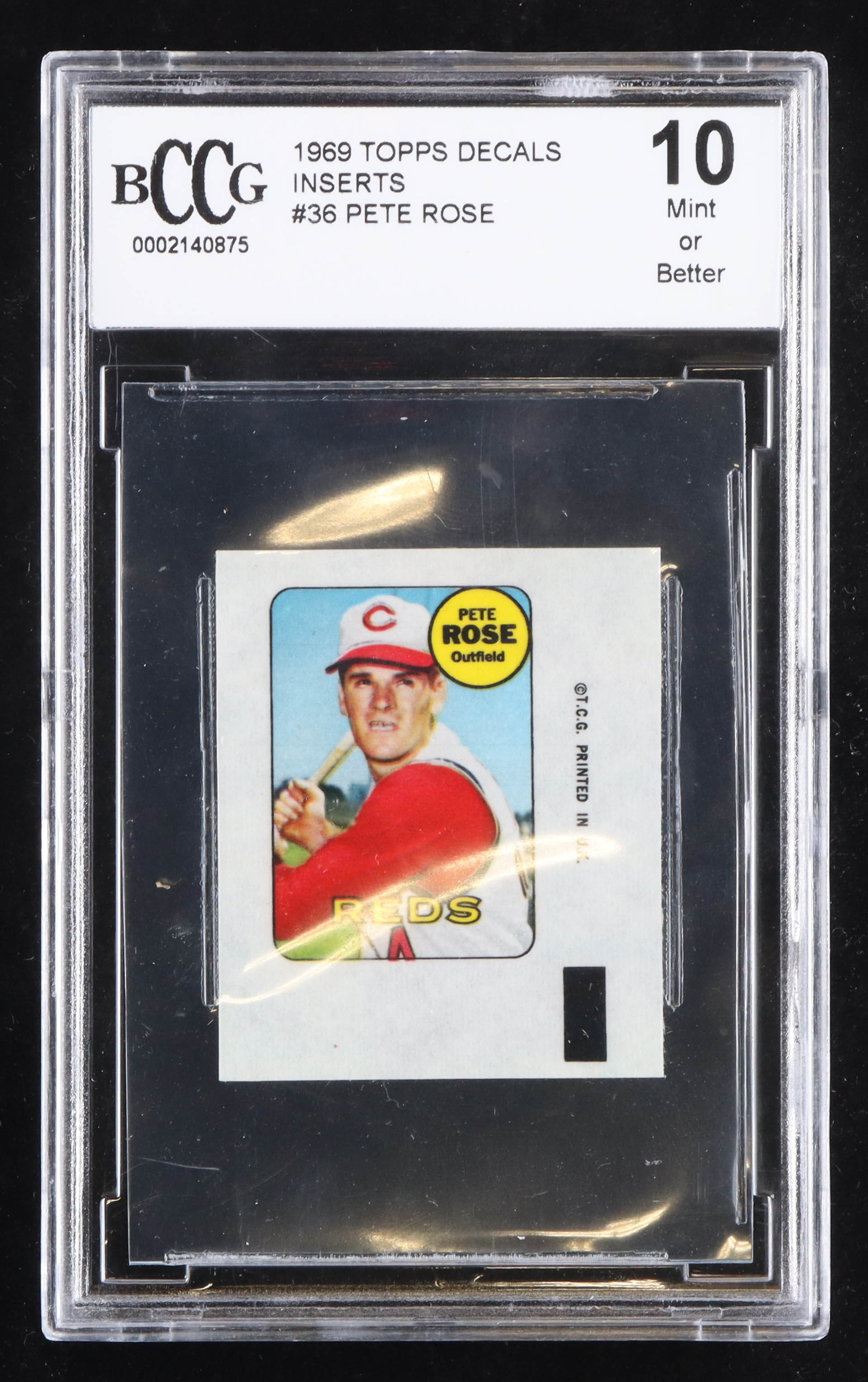 Pete Rose 1969 Topps Decals #36 (BCCG 10) at PristineAuction.com Pete Rose 1969 Topps Decals #36 (BCCG 10) at PristineAuction.com