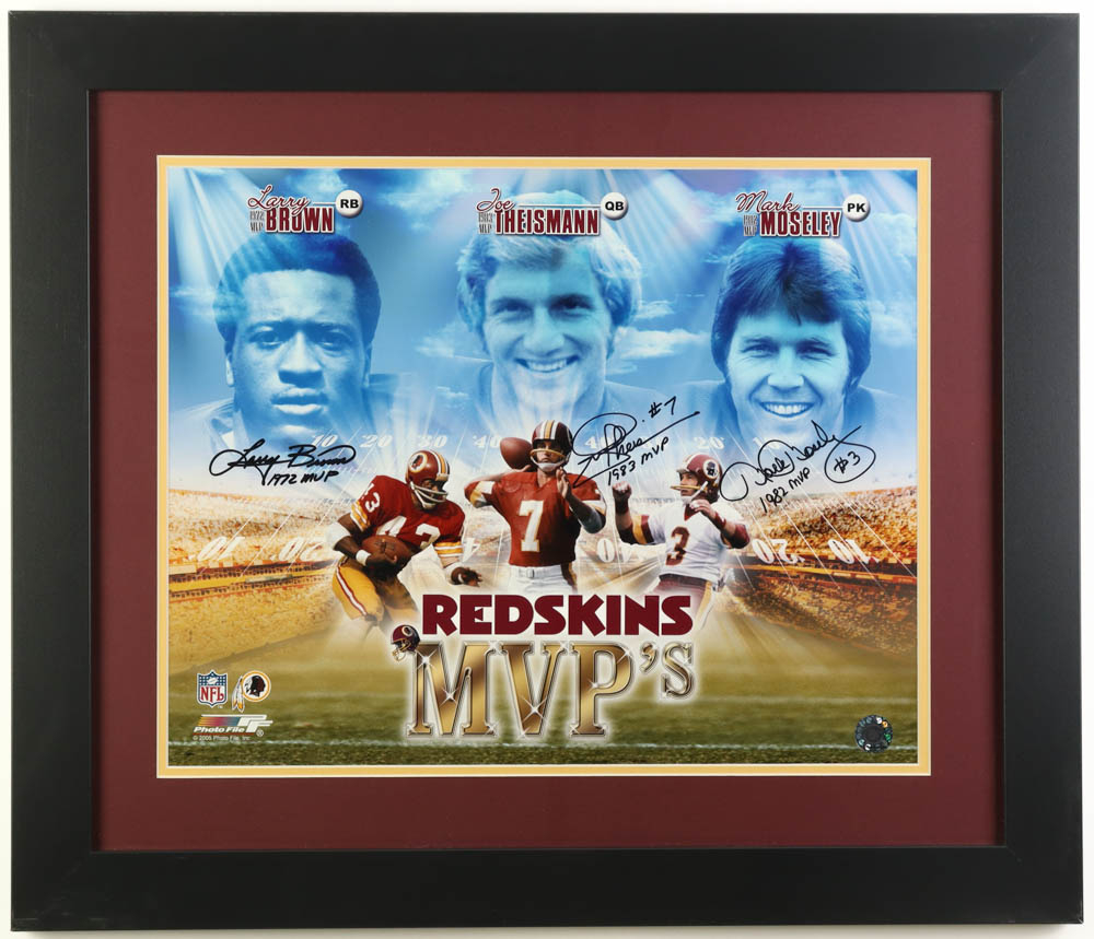 Larry Brown, Joe Theismann & Mark Moseley Signed 