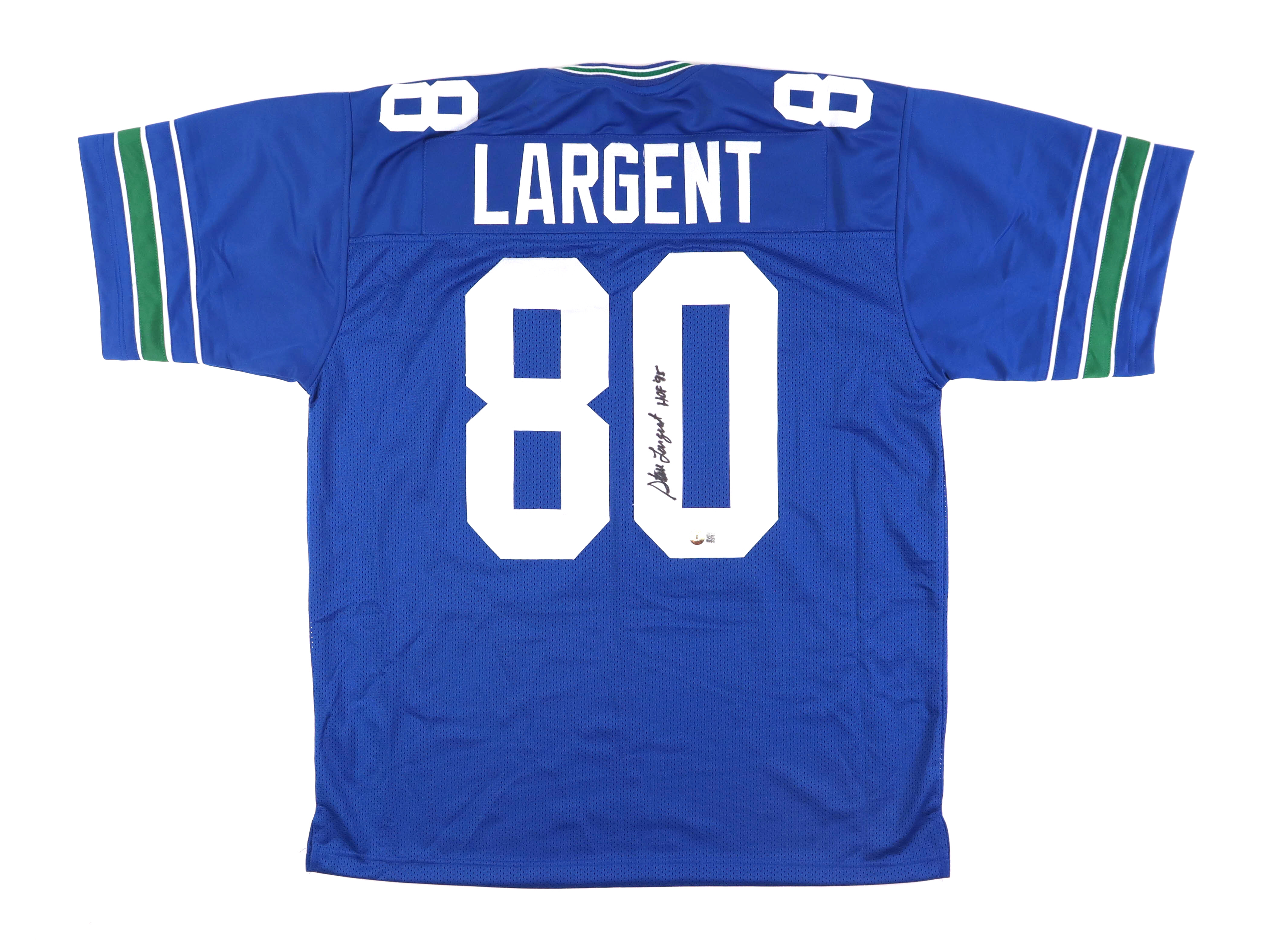 Steve Largent Signed Jersey Inscribed "HOF 95" (Beckett) at PristineAuction.com Steve Largent Signed Jersey Inscribed "HOF 95" (Beckett) at PristineAuction.com