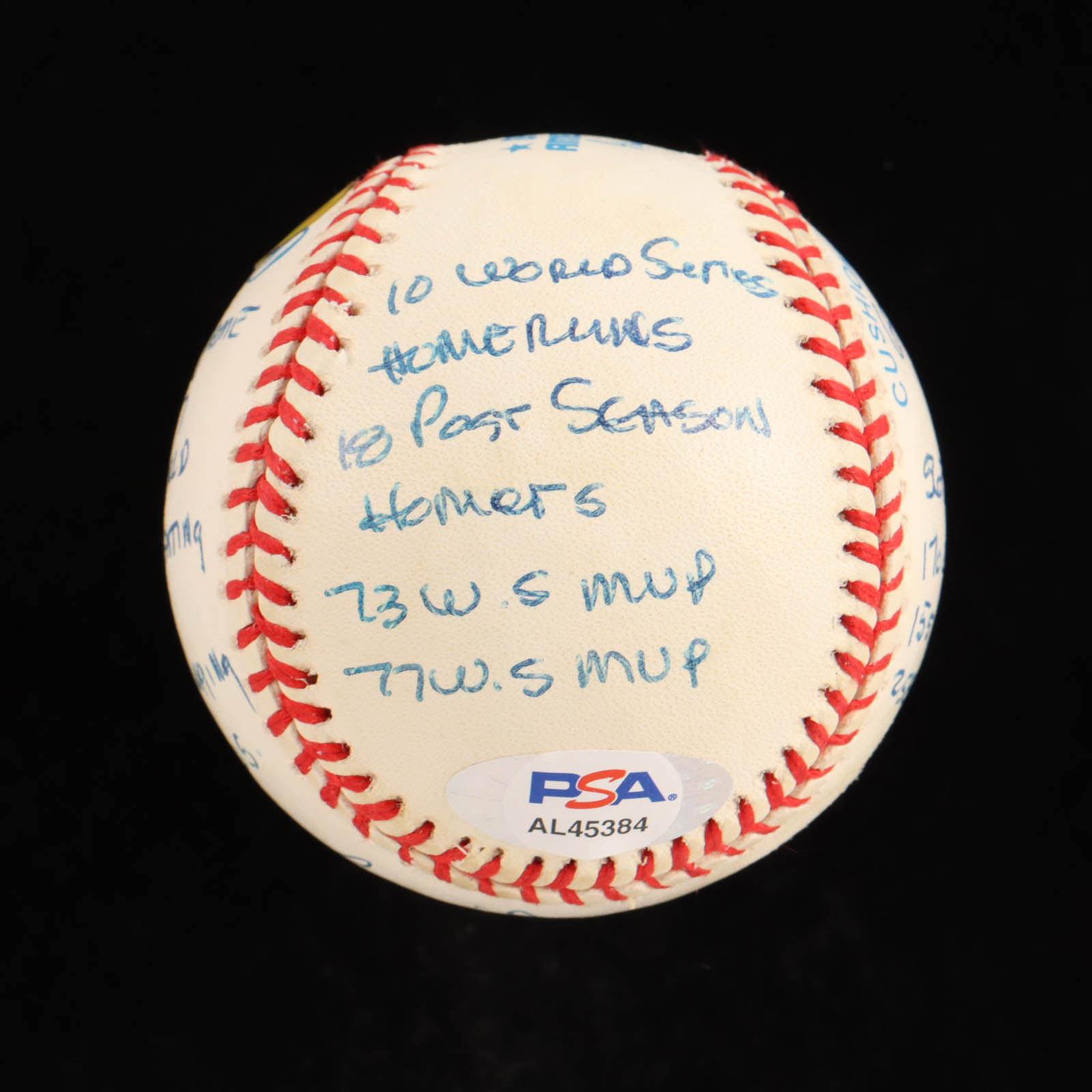 Reggie Jackson Signed OAL Baseball with Multiple Inscriptions and Display Case (PSA) at PristineAuction.com Reggie Jackson Signed OAL Baseball with Multiple Inscriptions and Display Case (PSA) at PristineAuction.com