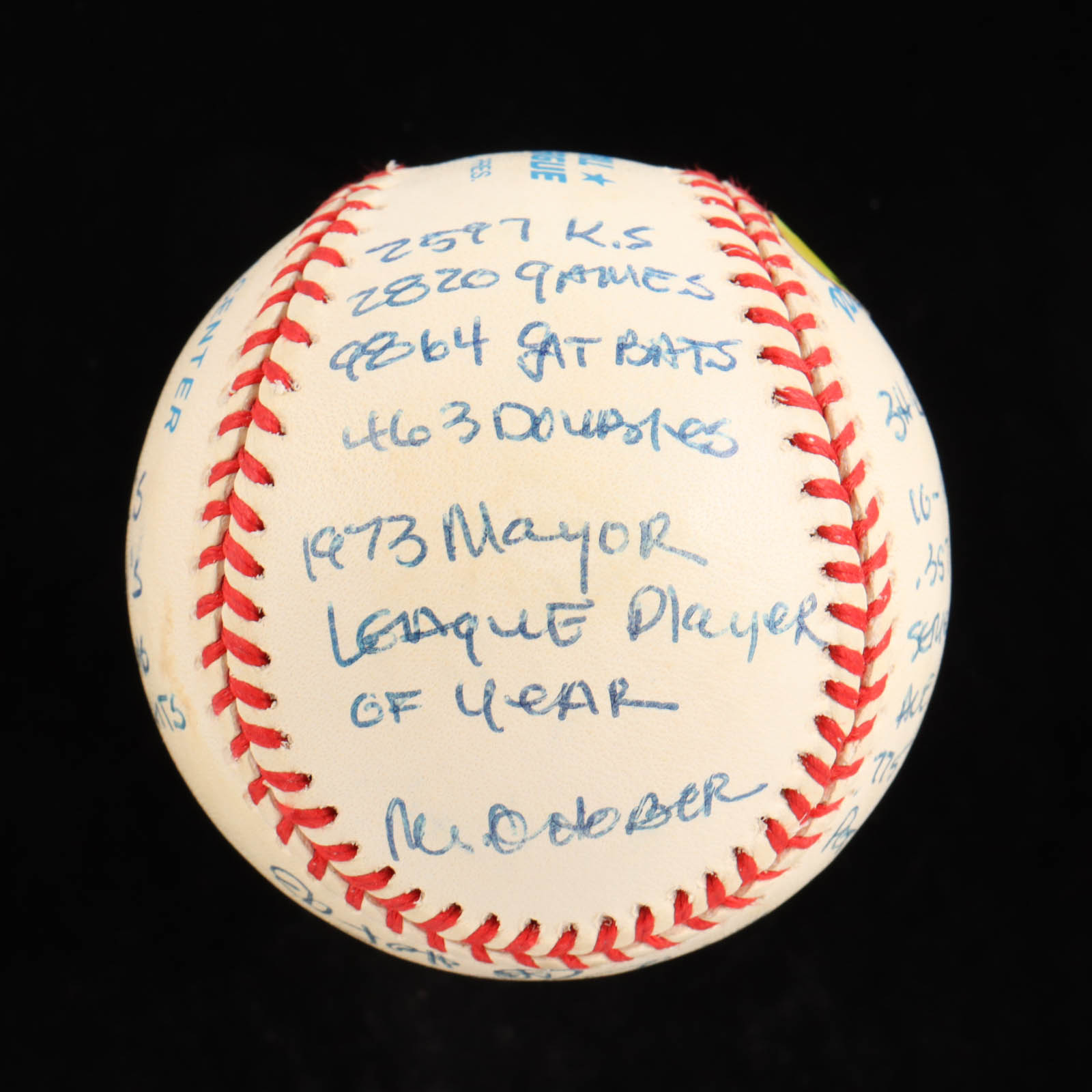 Reggie Jackson Signed OAL Baseball with Multiple Inscriptions and Display Case (PSA) at PristineAuction.com Reggie Jackson Signed OAL Baseball with Multiple Inscriptions and Display Case (PSA) at PristineAuction.com