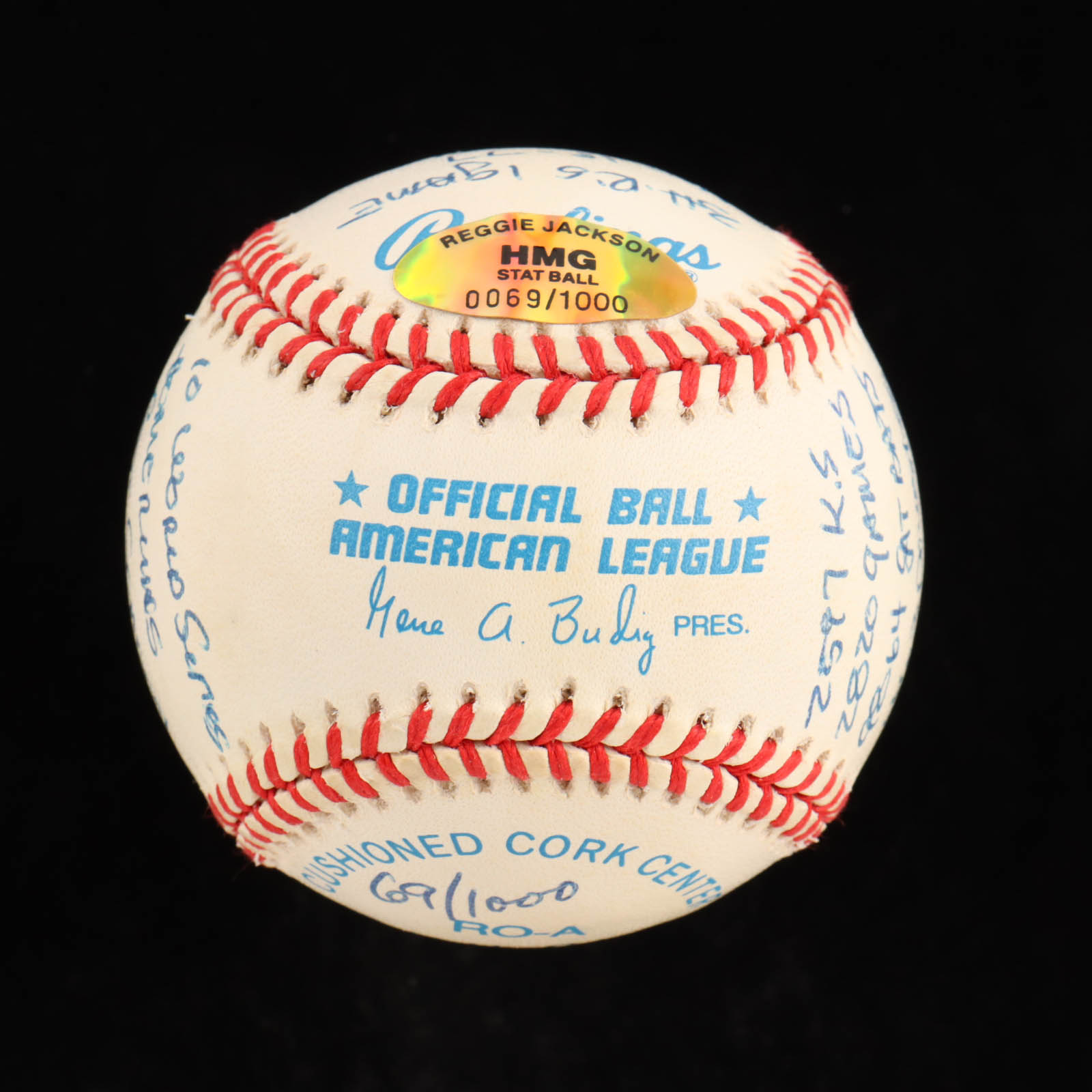 Reggie Jackson Signed OAL Baseball with Multiple Inscriptions and Display Case (PSA) at PristineAuction.com Reggie Jackson Signed OAL Baseball with Multiple Inscriptions and Display Case (PSA) at PristineAuction.com