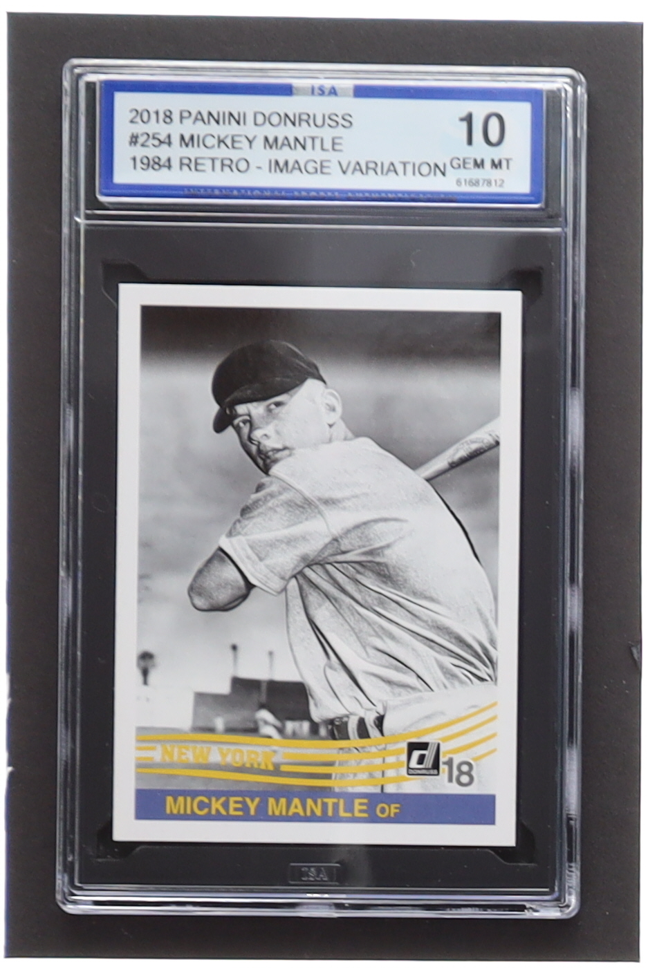 Mickey Mantle 2018 Donruss Variations #254 Retro (ISA 10) at PristineAuction.com Mickey Mantle 2018 Donruss Variations #254 Retro (ISA 10) at PristineAuction.com