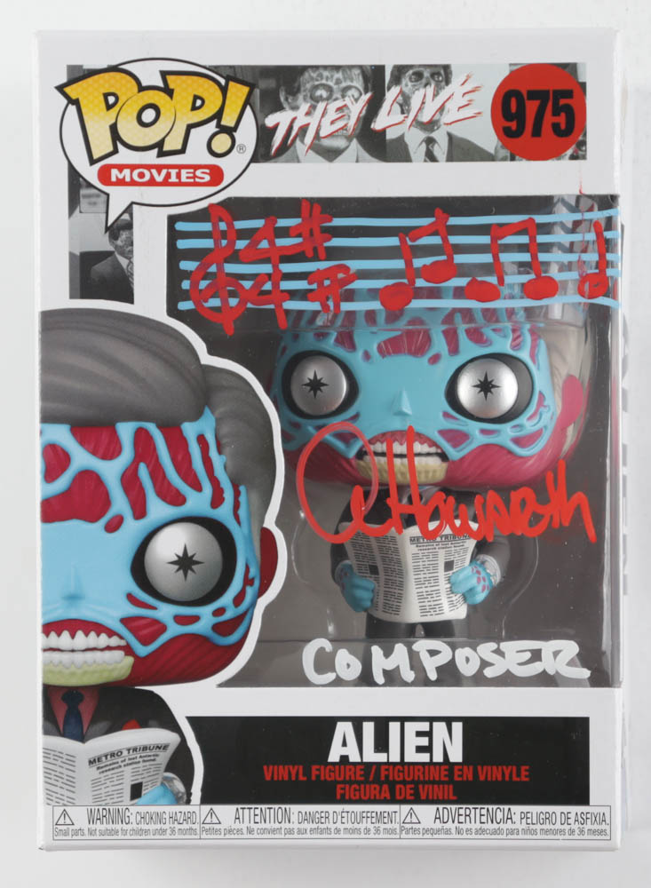 Alan Howarth Signed "They Live" #975 Alien Funko Pop! Vinyl Figure with Sketch Inscribed "Composer" & "Obey" (Beckett) at PristineAuction.com Alan Howarth Signed "They Live" #975 Alien Funko Pop! Vinyl Figure with Sketch Inscribed "Composer" & "Obey" (Beckett) at PristineAuction.com