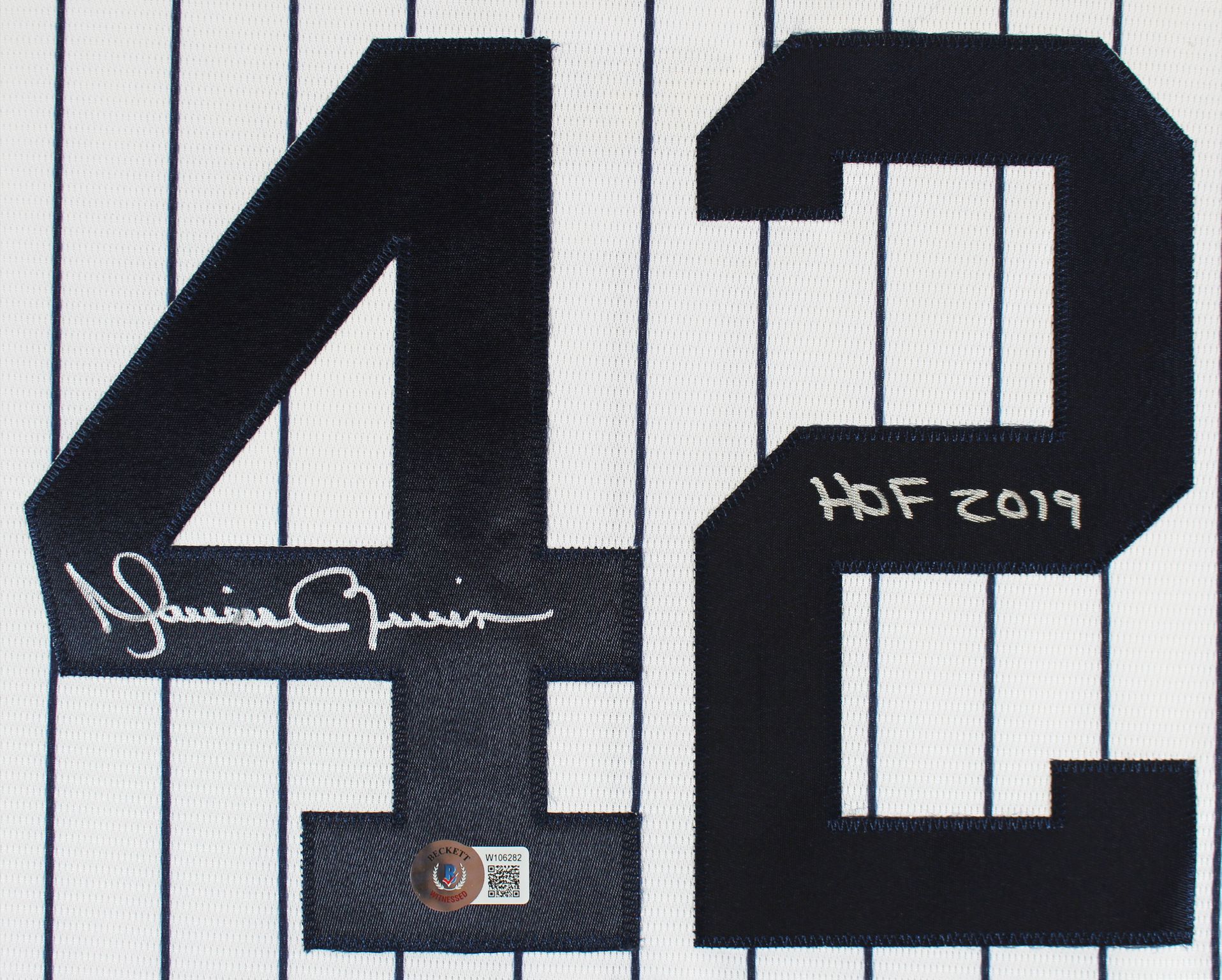 Mariano Rivera Signed Nike Yankees Jersey Inscribed "HOF 2019" (Beckett) at PristineAuction.com Mariano Rivera Signed Nike Yankees Jersey Inscribed "HOF 2019" (Beckett) at PristineAuction.com