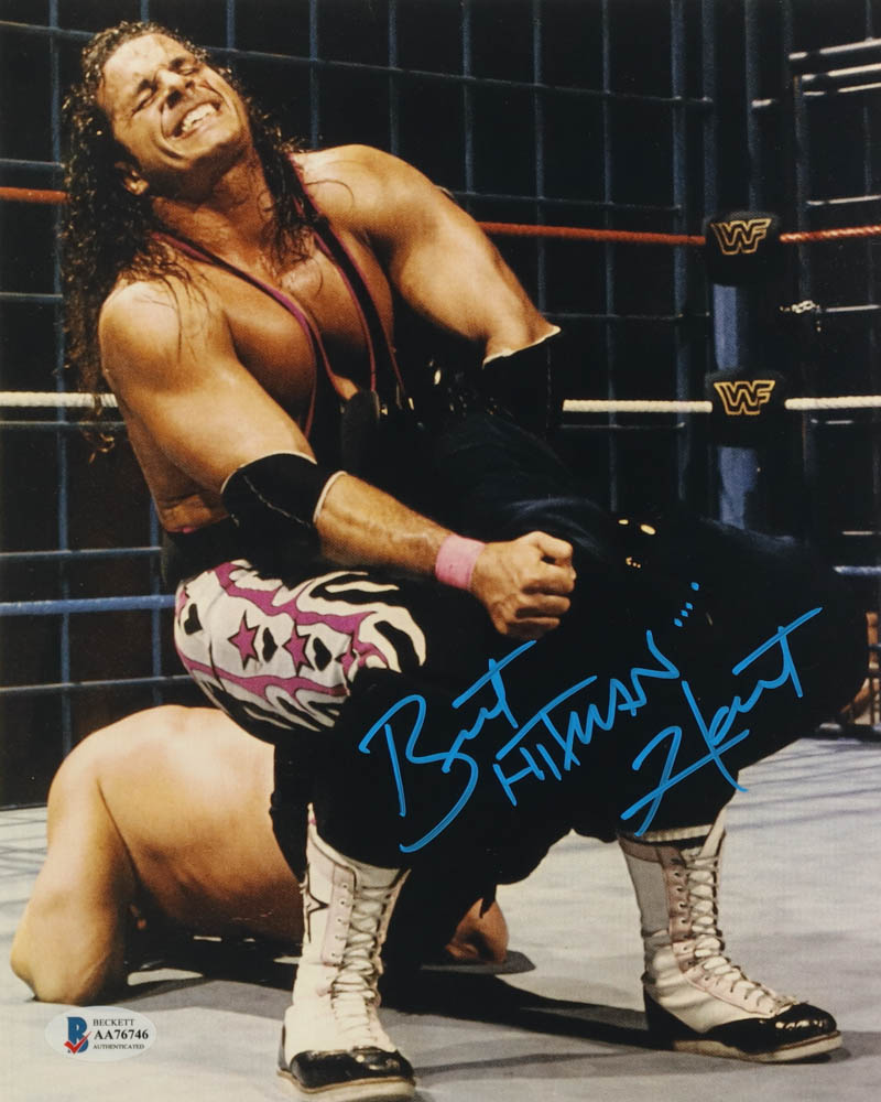 Brett "Hitman" Hart Signed WWE 8x10 Photo (Beckett) at PristineAuction.com Brett "Hitman" Hart Signed WWE 8x10 Photo (Beckett) at PristineAuction.com